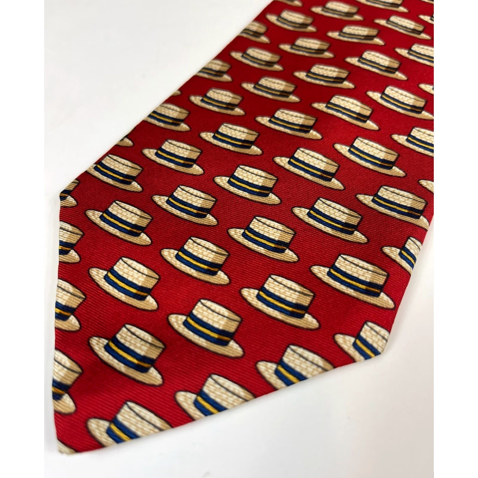 Brooks Brothers VINTAGE Brooks Brothers Makers Silk Tie Novelty 57-60" 3.75" Wide Red Men's Silk Tie Made in USA NWT Size ONE SIZE - 5 Thumbnail