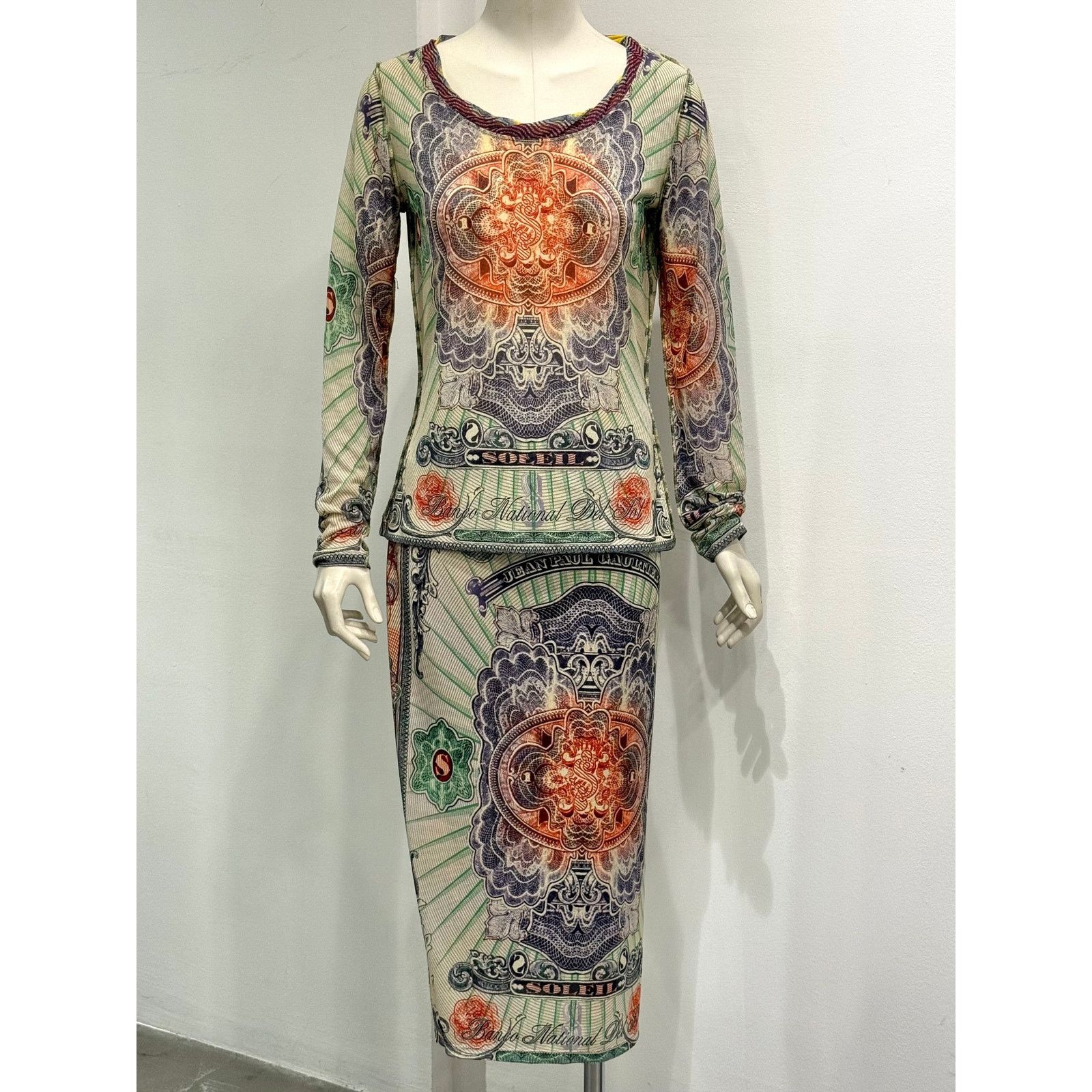 Jean Paul Gaultier 1990s Jean Paul Gaultier mesh print set top & skirt Size 38" / US 16 / IT 52 - 1 Thumbnail
