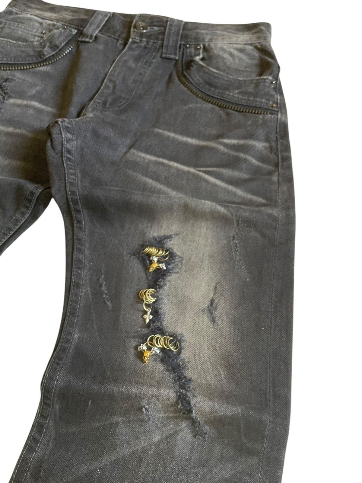 Japanese Brand × Le Grande Bleu (L.G.B.) × semanticdesign SEMANTIC DESIGN Pierced & Charms Goth Claw Mark Jeans Size US 30 / EU 46 - 5 Thumbnail