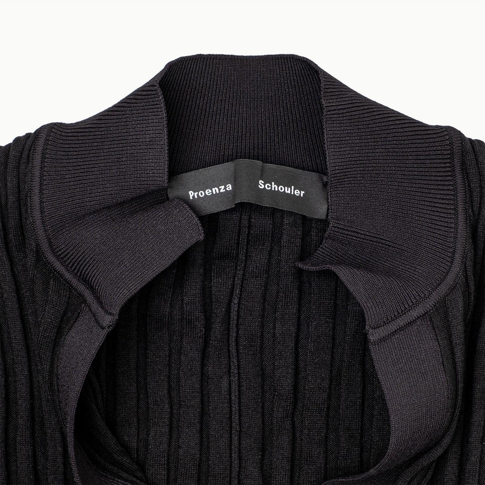 Proenza Schouler PROENZA SCHOULER Wide Ribbed Silk-Cashmere Midi Dress Black Size S / US 4 / IT 40 - 5 Thumbnail