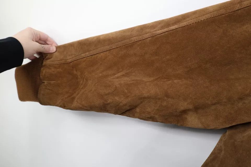 Vintage Vintage 90s Streetwear Leather Flight Bomber Jacket Brown Size US L / EU 52-54 / 3 - 5 Thumbnail
