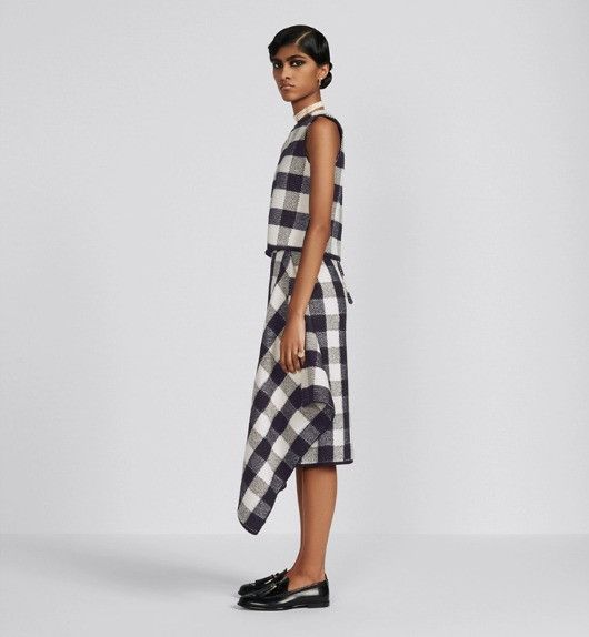 Dior o1w1db10824 Check'n' Wrap Skirt in Grey Black Size 26" / US 2 / IT 38 - 5 Thumbnail