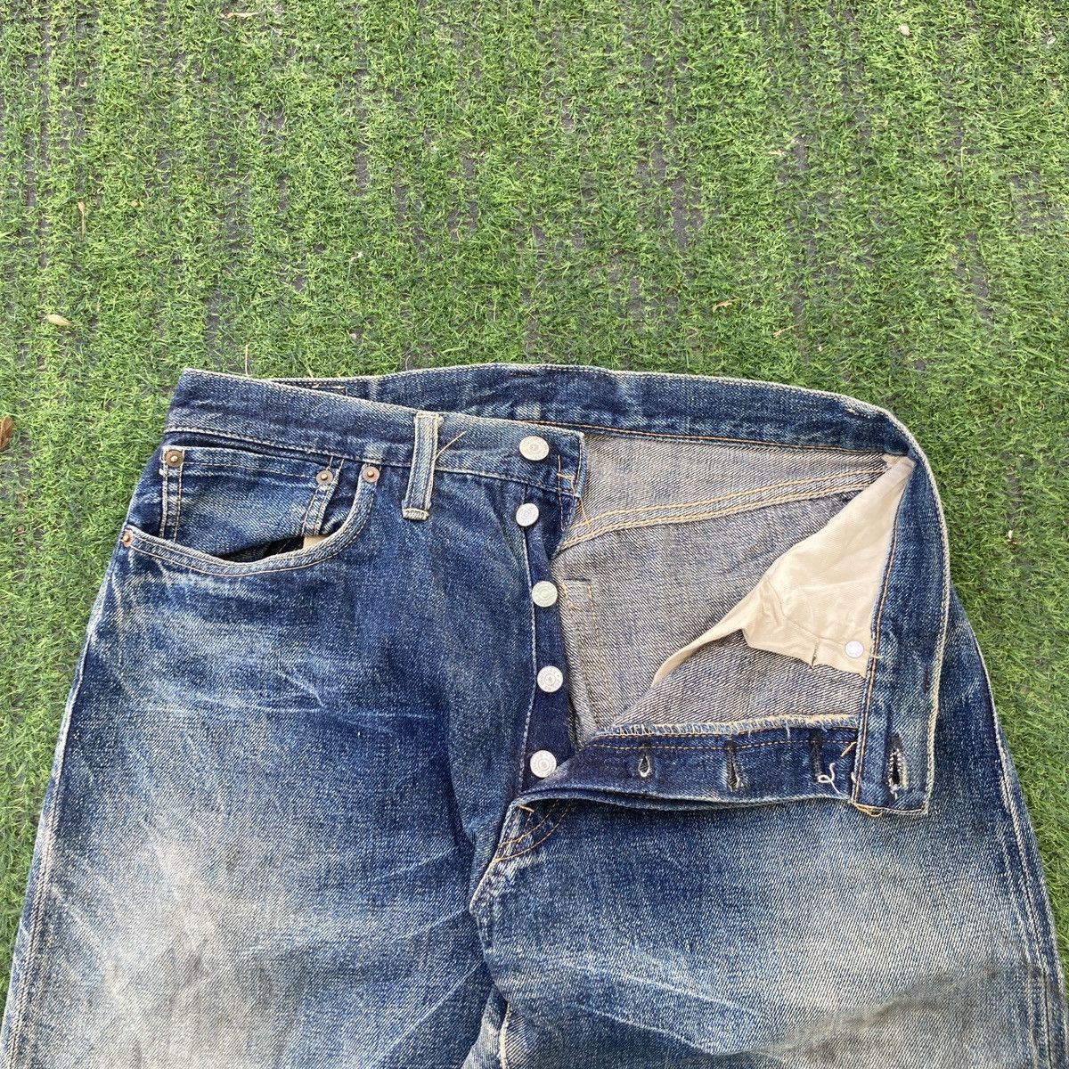 Denime VINTAGE DENIME SELVEDGE DISTRESSED JEANS Size US 32 / EU 48 - 8 Thumbnail