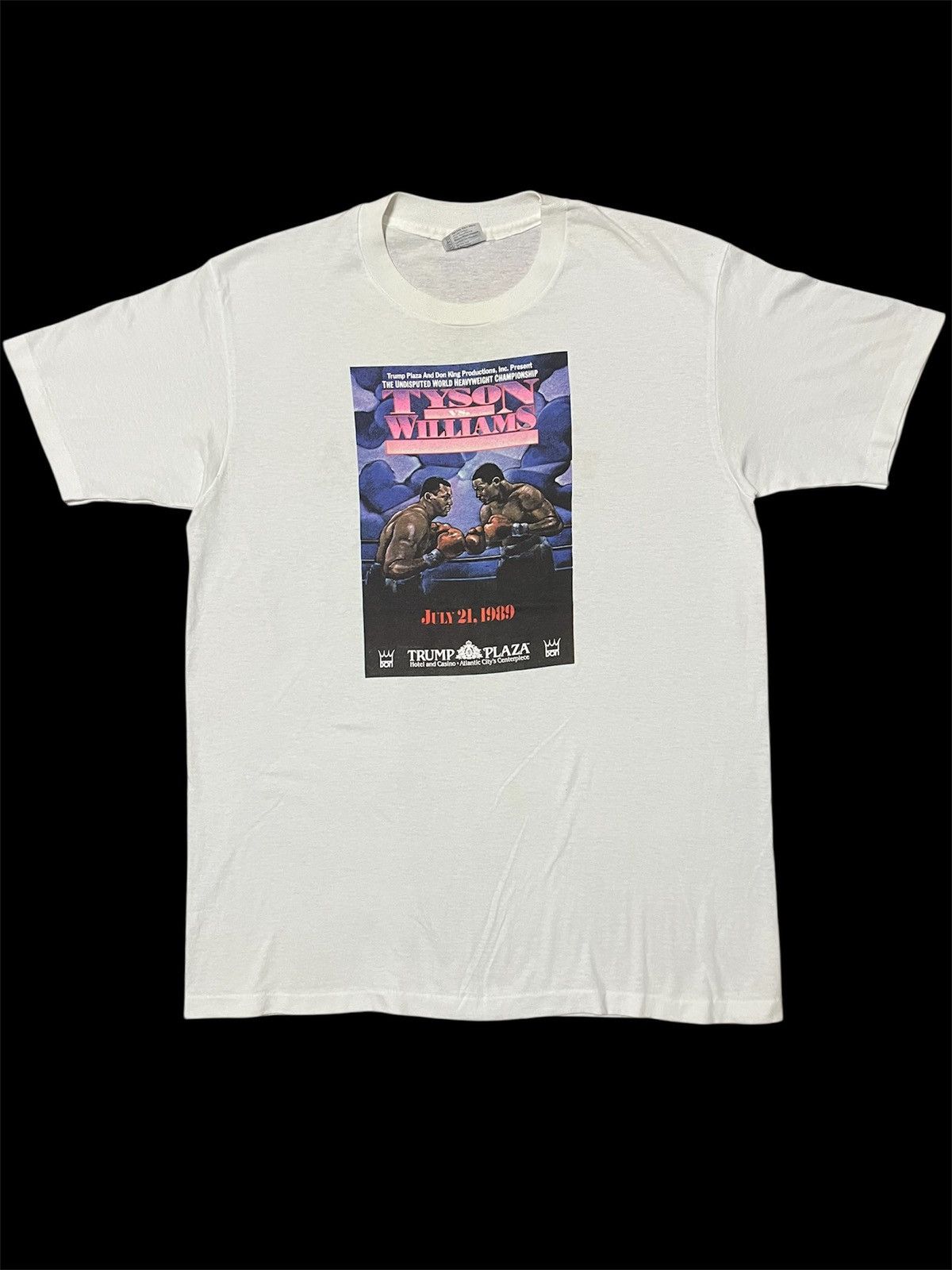 Vintage Rare Vintage 80s Mike Tyson vs Carl Williams Tshirt Size US L / EU 52-54 / 3 - 1 Thumbnail