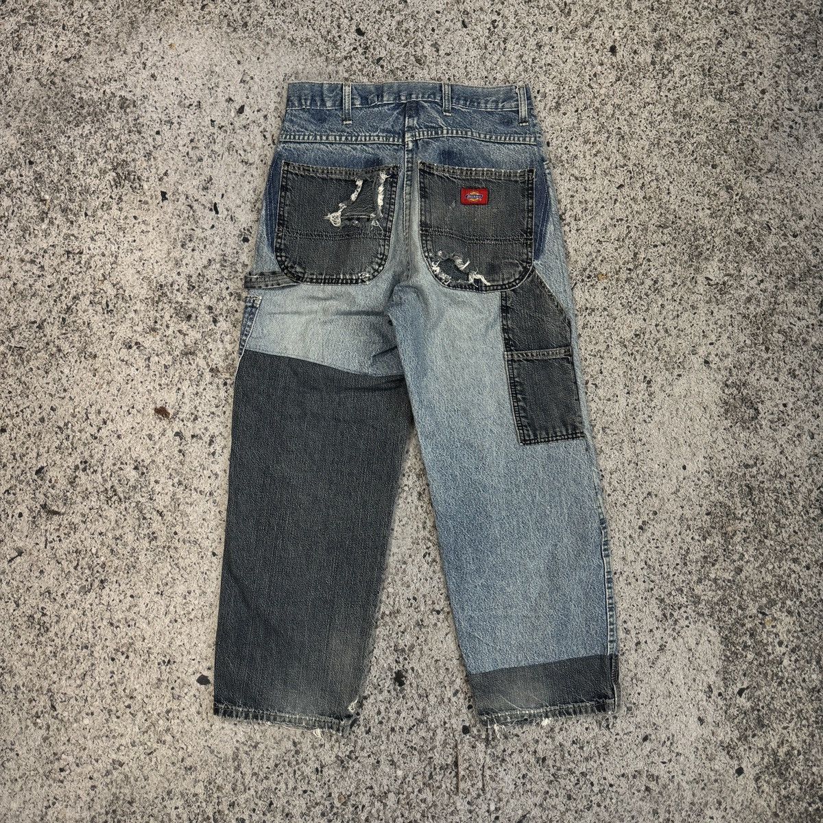 Vintage Dickies Patchwork Faded Thrashed Carpenter Jeans ERD Grunge Size US 28 / EU 44 - 1 Thumbnail