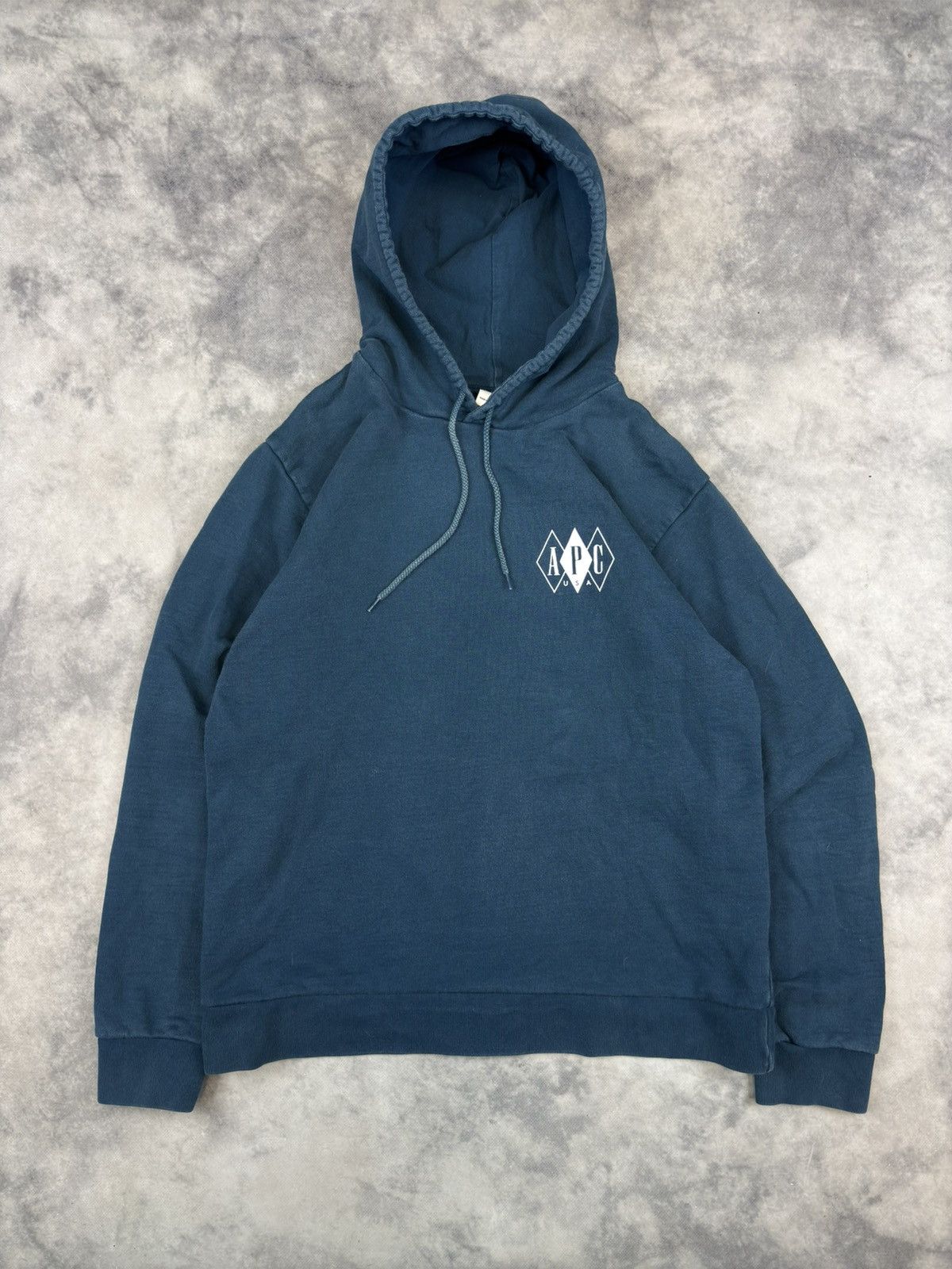A.P.C. × Vintage Vintage A.P.C US Logo Hoodie Blue Designer Archive Luxury Size US XL / EU 56 / 4 - 2 Thumbnail