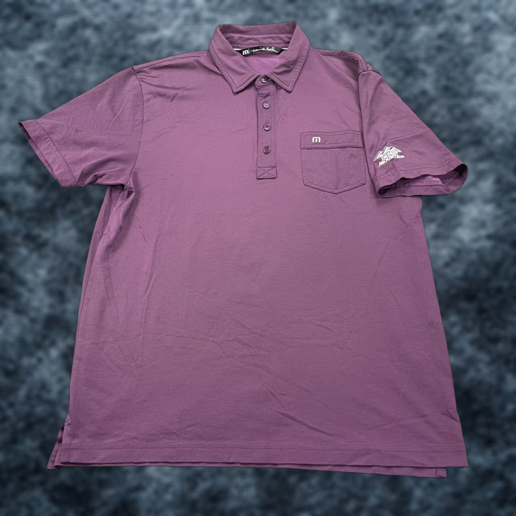 TravisMathew Desert Mountain Polo Shirt Mens Large Purple Travis Mathew Cotton Blend Golf Polo shirt Mens L Purple Travis Mathew Golf Shirt Size US L / EU 52-54 / 3 - 1 Thumbnail