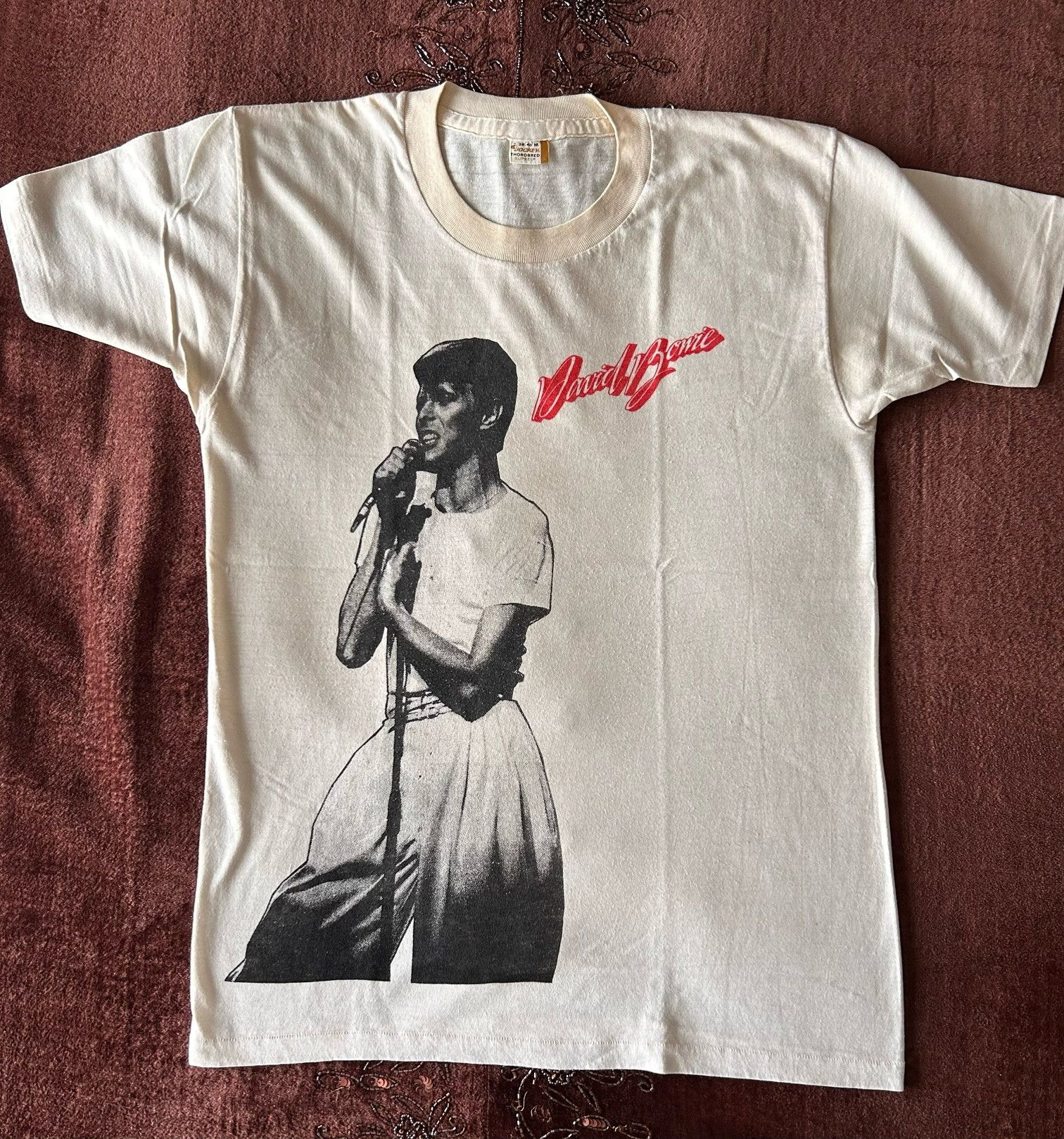 Vintage 1975 Davis Bowie Young American Tee Single Stitch Size US M / EU 48-50 / 2 - 1 Thumbnail