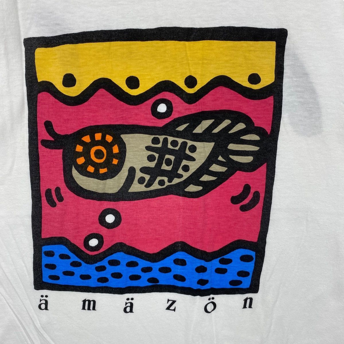 Vintage Vintage 80's AMAZON Freshwater Fish Art Graphic Tee Shirt Size US S / EU 44-46 / 1 - 2 Thumbnail