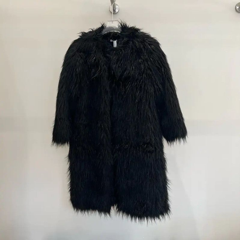 Miu Miu Miu Miu Black Mid-Length Coat in Recycled Fiber 0089 Size S / US 4 / IT 40 - 1 Thumbnail