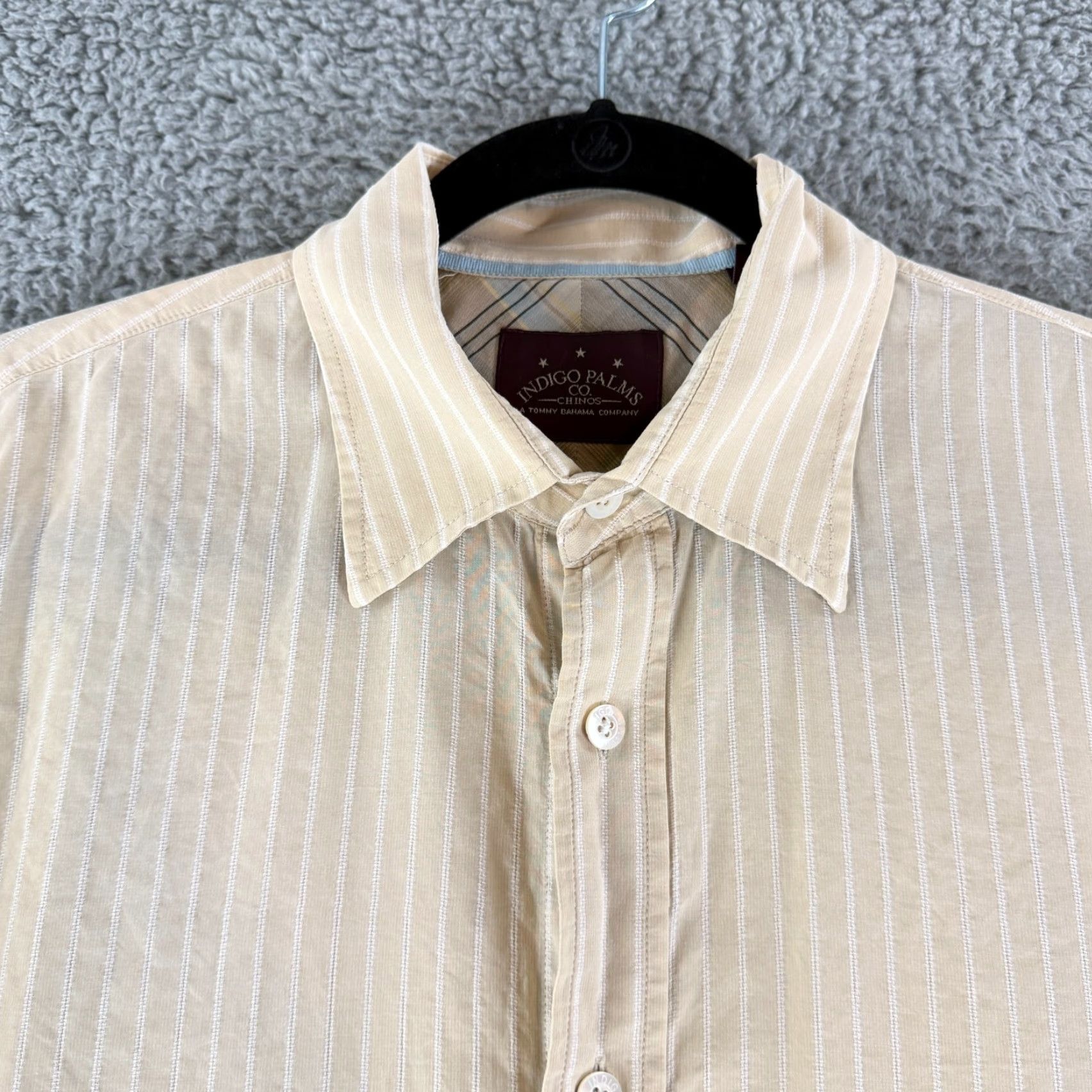 Tommy Bahama Tommy Bahama Indigo Palms Button-Up Shirt Mens Large Beige Stripe Long Sleeve Size US L / EU 52-54 / 3 - 2 Thumbnail