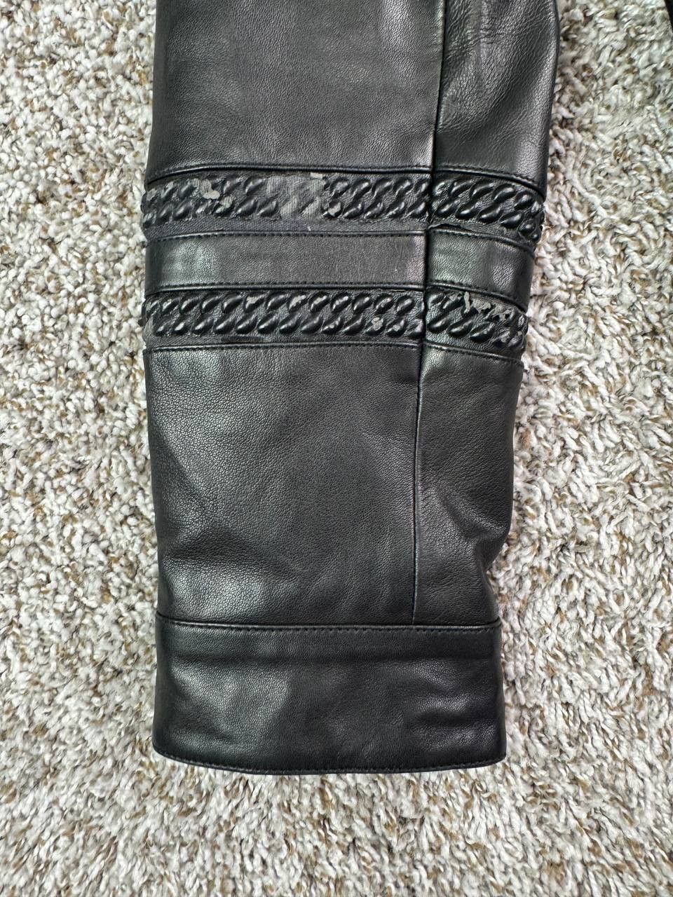 Versace Versace Collection Leather Moto Jacket Braided Accents Size US L / EU 52-54 / 3 - 3 Thumbnail