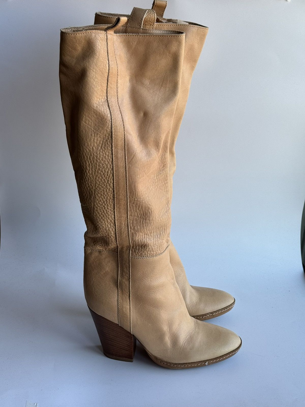 A.F. Vandevorst Rare A.F. Vandevorst tan/nude leather heeled boots sz 37 Size US 7 / IT 37 - 4 Thumbnail