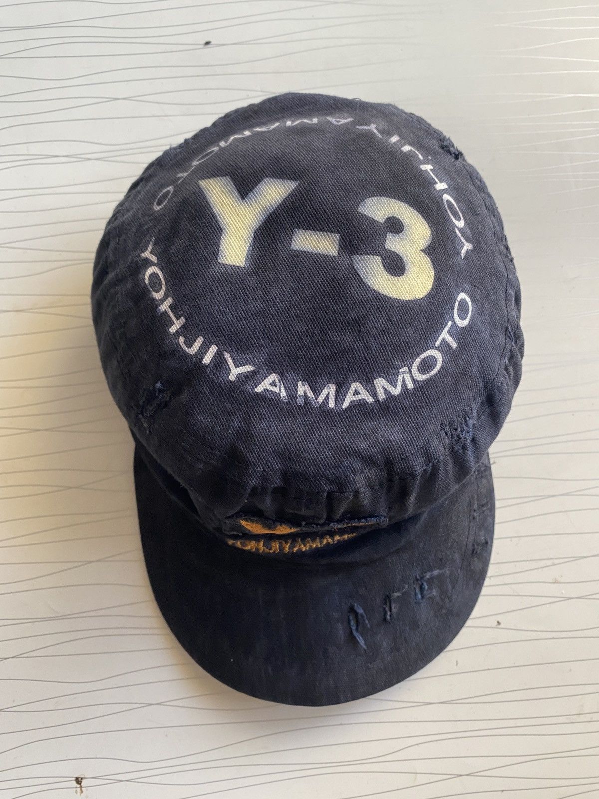 Yohji Yamamoto Vintage Distressed Yohji Yamamoto Cadet Patrol Cap Size ONE SIZE - 4 Thumbnail