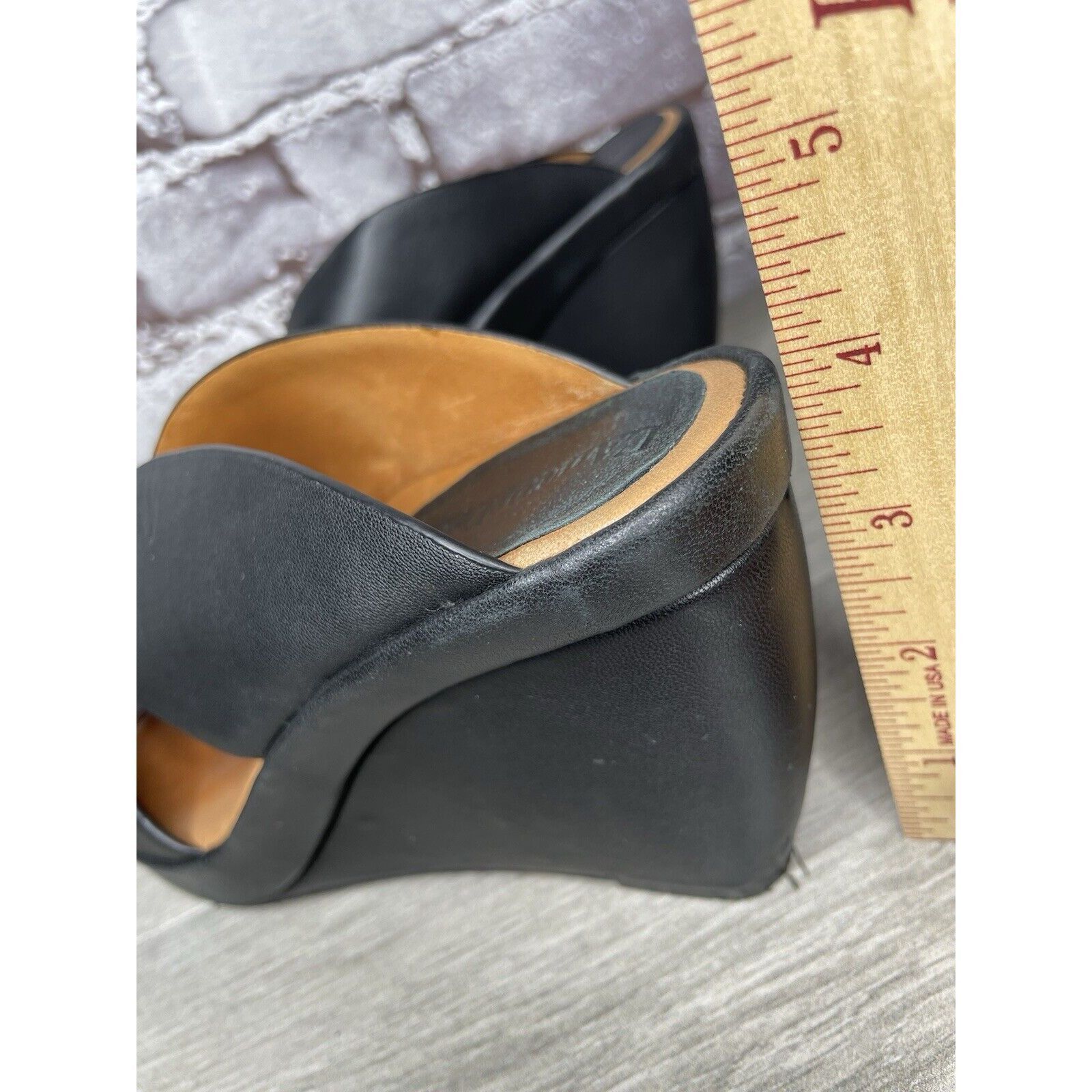 Other L'Amour Des Pieds Black Leather Strappy Wedge Open Toe Sanda Size US 7 / IT 37 - 13 Thumbnail