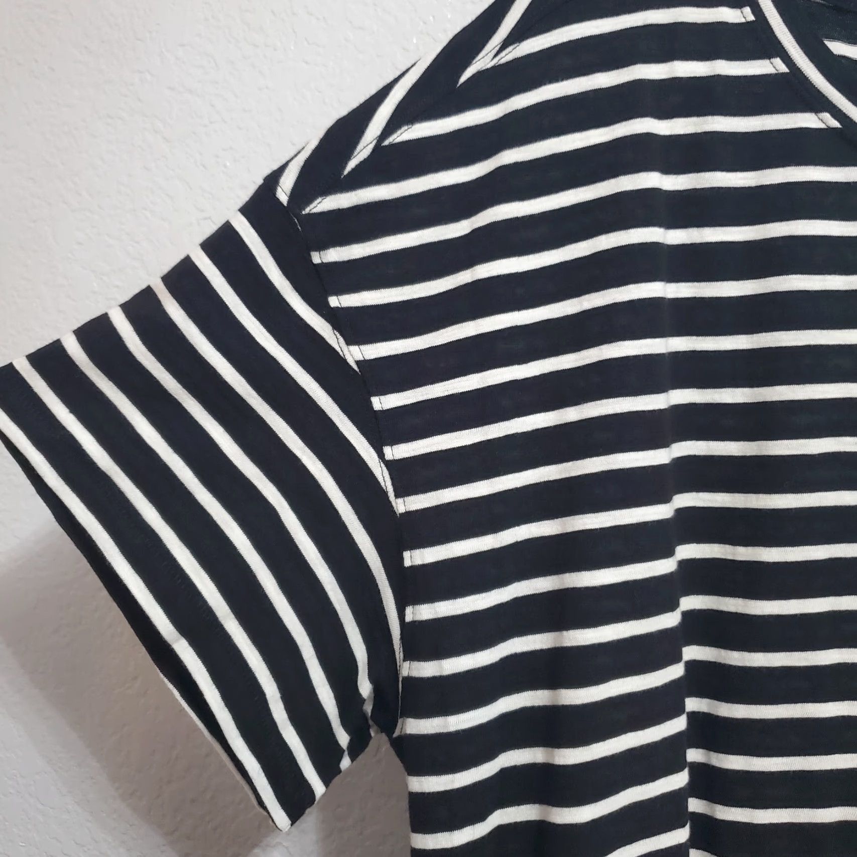 Old Navy VINTAGE Old Navy Maxi Dress Women 2XL Black White Striped Short Sleeve Cotton Nautical Casual Beach Size 40" / US 18 - 5 Thumbnail