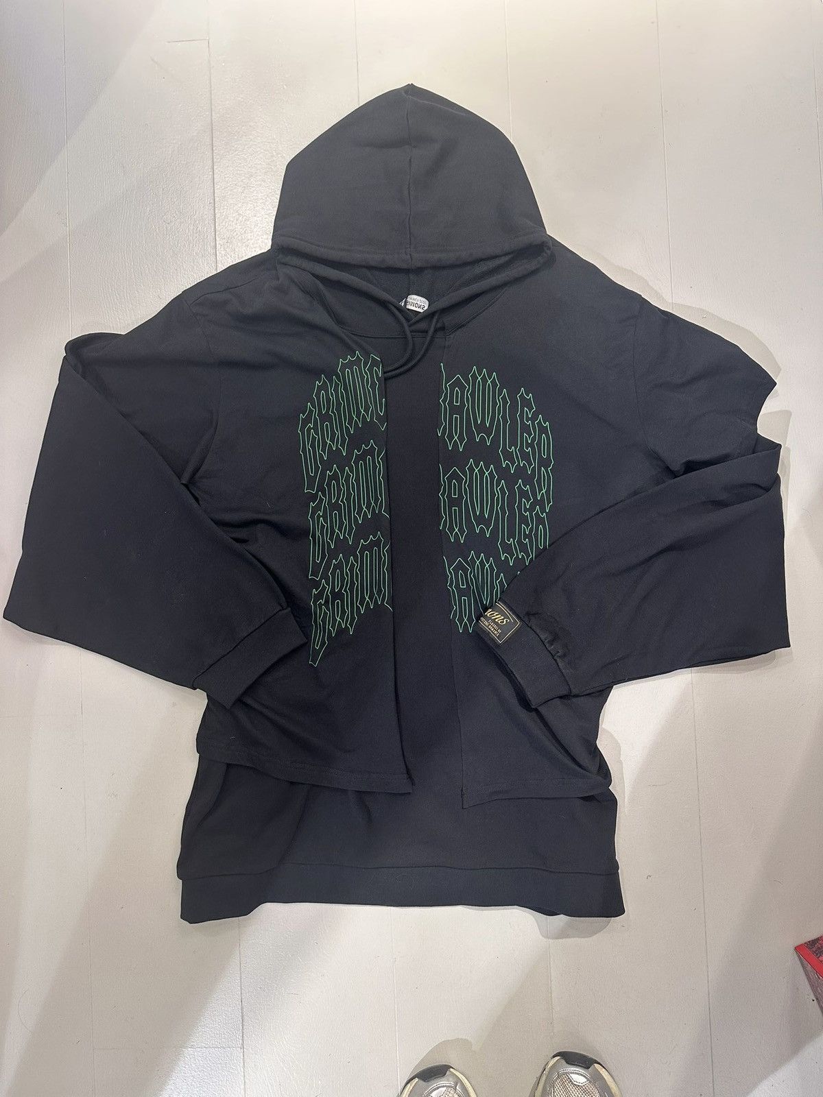 Raf Simons Raf Simons “Grimcrawler” Slogan-Print Layered Hoodie Size US M / EU 48-50 / 2 - 2 Thumbnail
