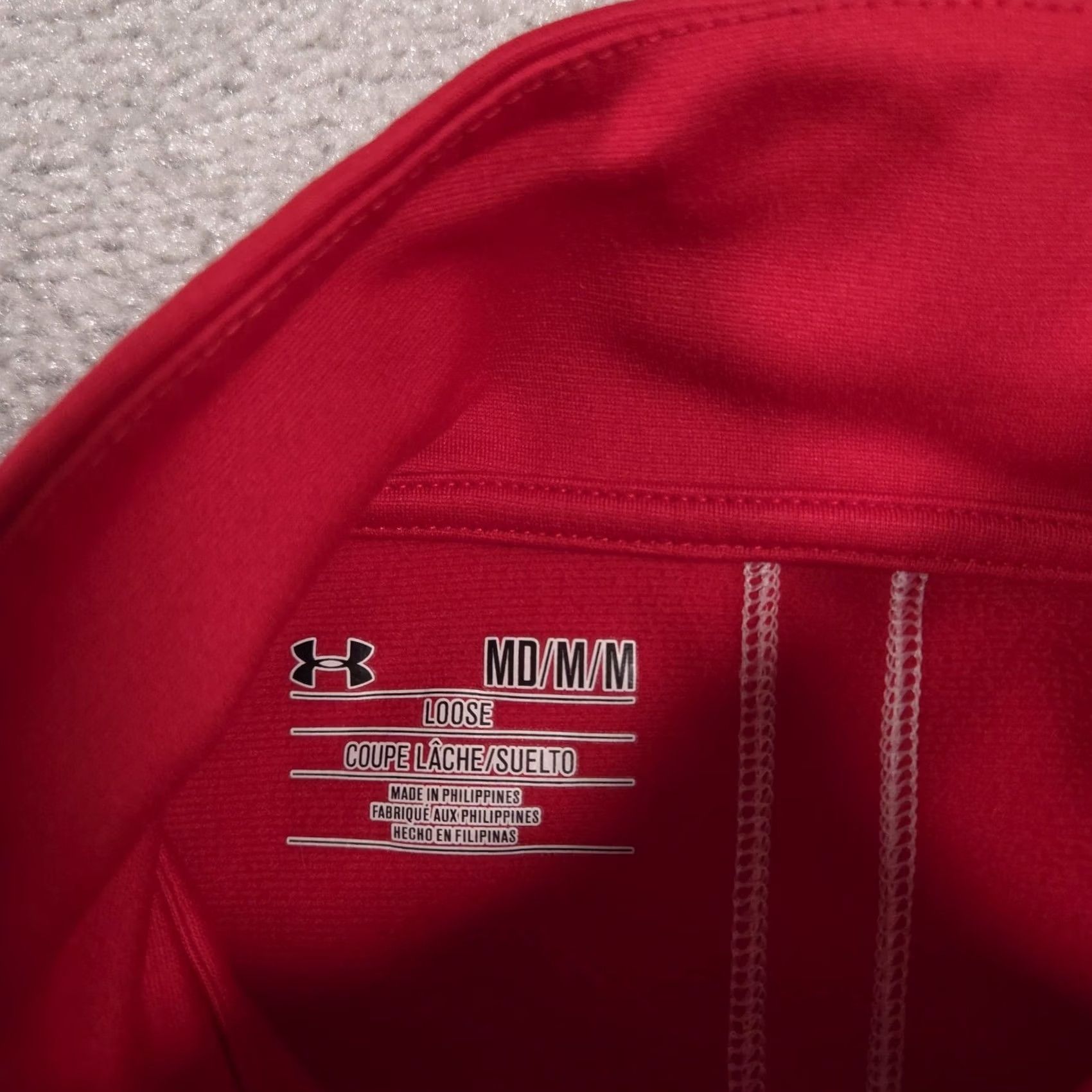 Under Armour Under Armour Pullover Mens M Red 1/4 Zip Mock Neck Long Sleeve Loose Fit Training Shirt Size US M / EU 48-50 / 2 - 7 Thumbnail