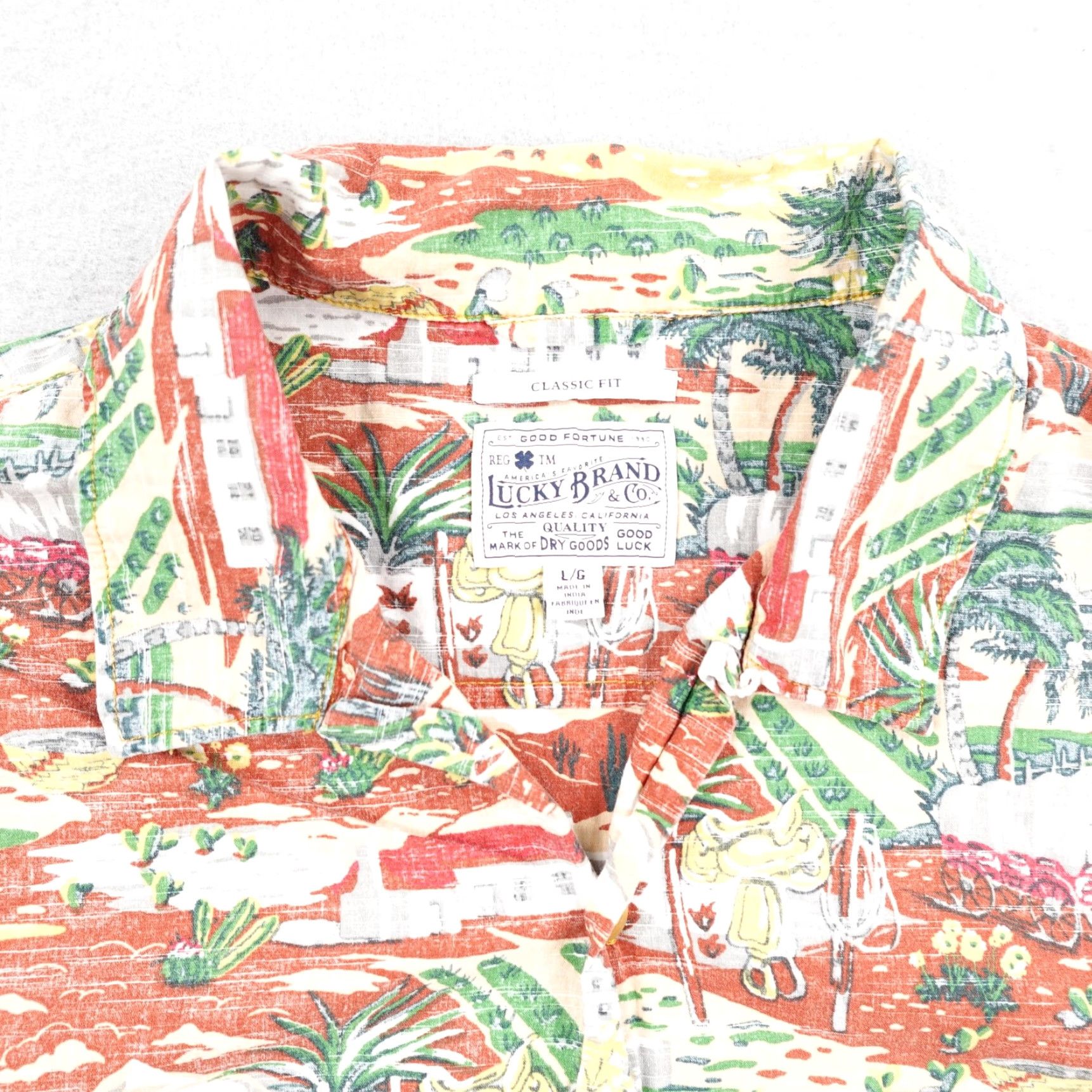 Lucky Brand VINTAGE Lucky Brand Shirt Mens Large Desert South Western Reverse Print Camp Button Up Size US L / EU 52-54 / 3 - 2 Thumbnail