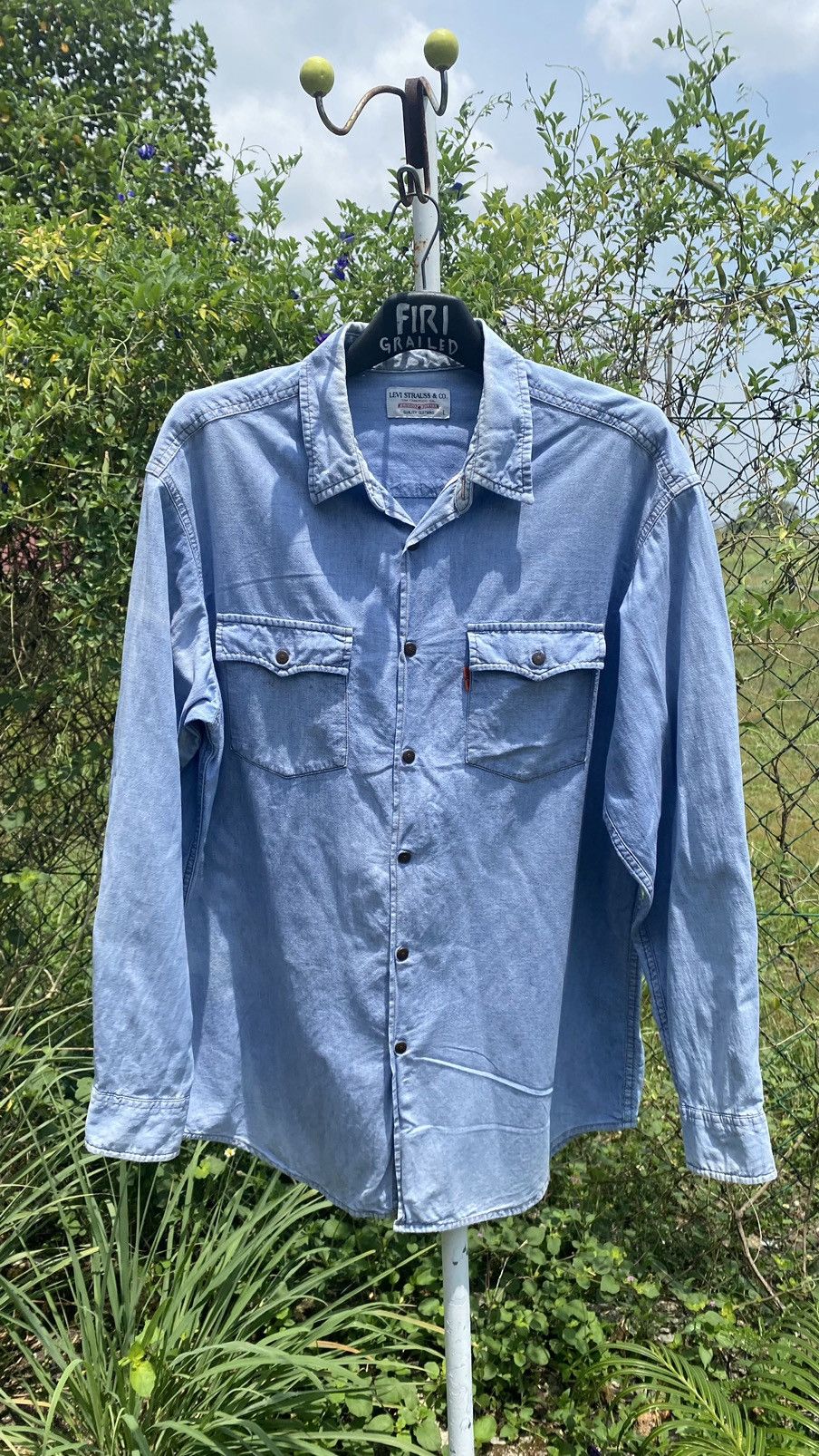 Levi's Vintage Clothing × Vintage Vintage Levi’s Orange tag salvage shirt Size US L / EU 52-54 / 3 - 1 Thumbnail
