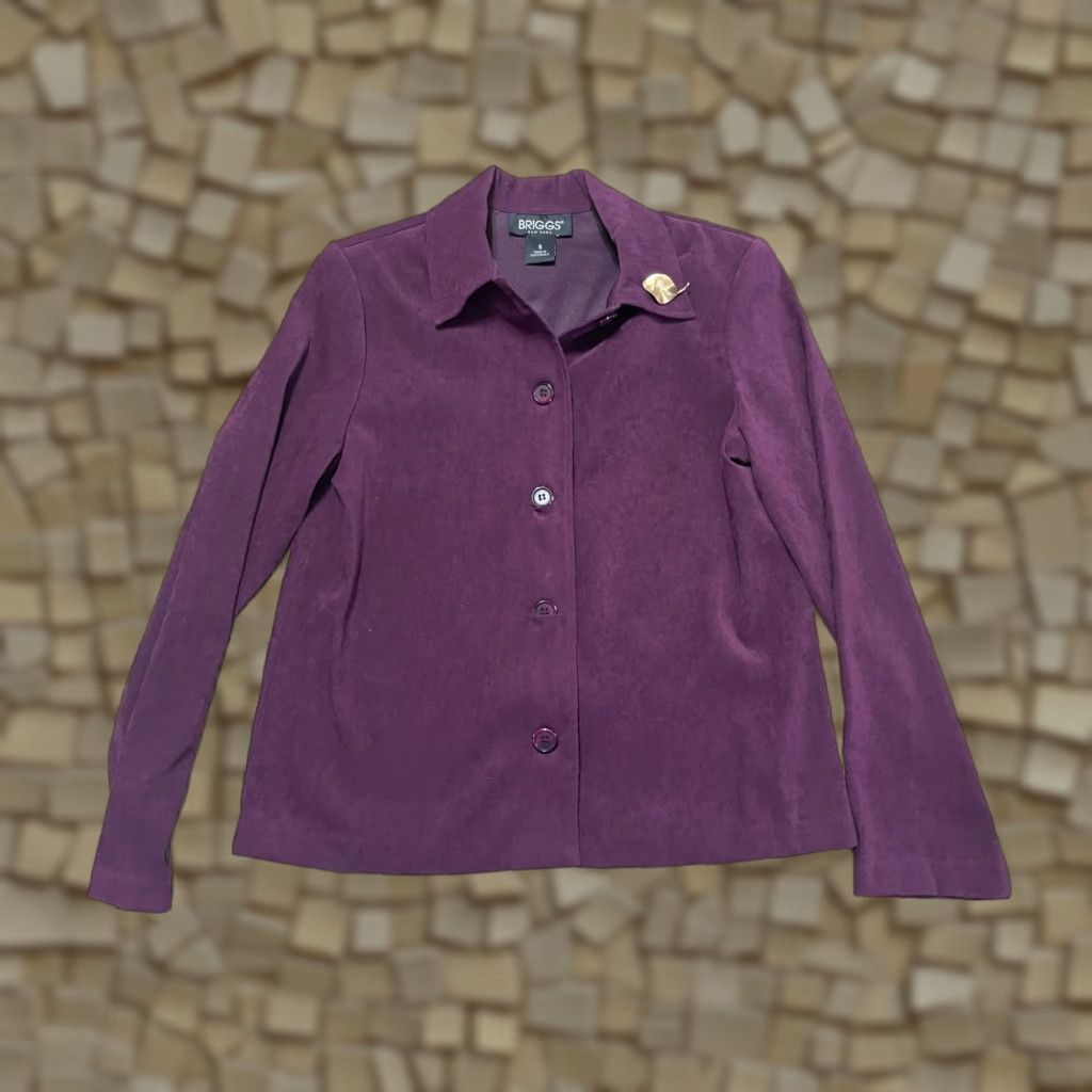 Vintage BRIGGS Shirt Women’s Size Small Purple Button Up Long Sleeve Size S / US 4 / IT 40 - 1 Thumbnail