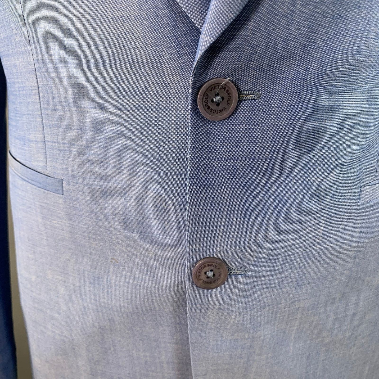 Viktor & Rolf VIKTOR & ROLF Size 42 Blue Virgin Wool Peak Lapel Sport Coat Size 42R - 7 Thumbnail