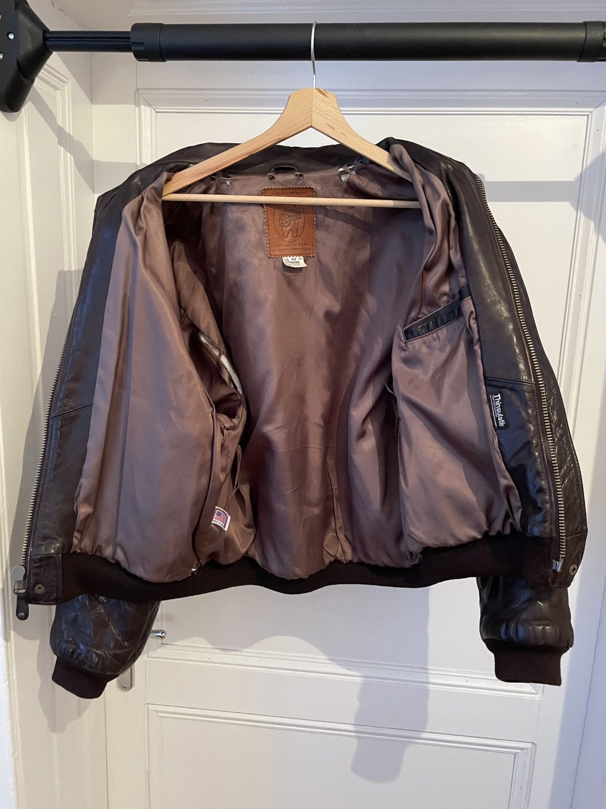 Golden Bear Vintage Golden Bear A2 Leather Military Flight Bomber Jacket Size US M / EU 48-50 / 2 - 2 Thumbnail