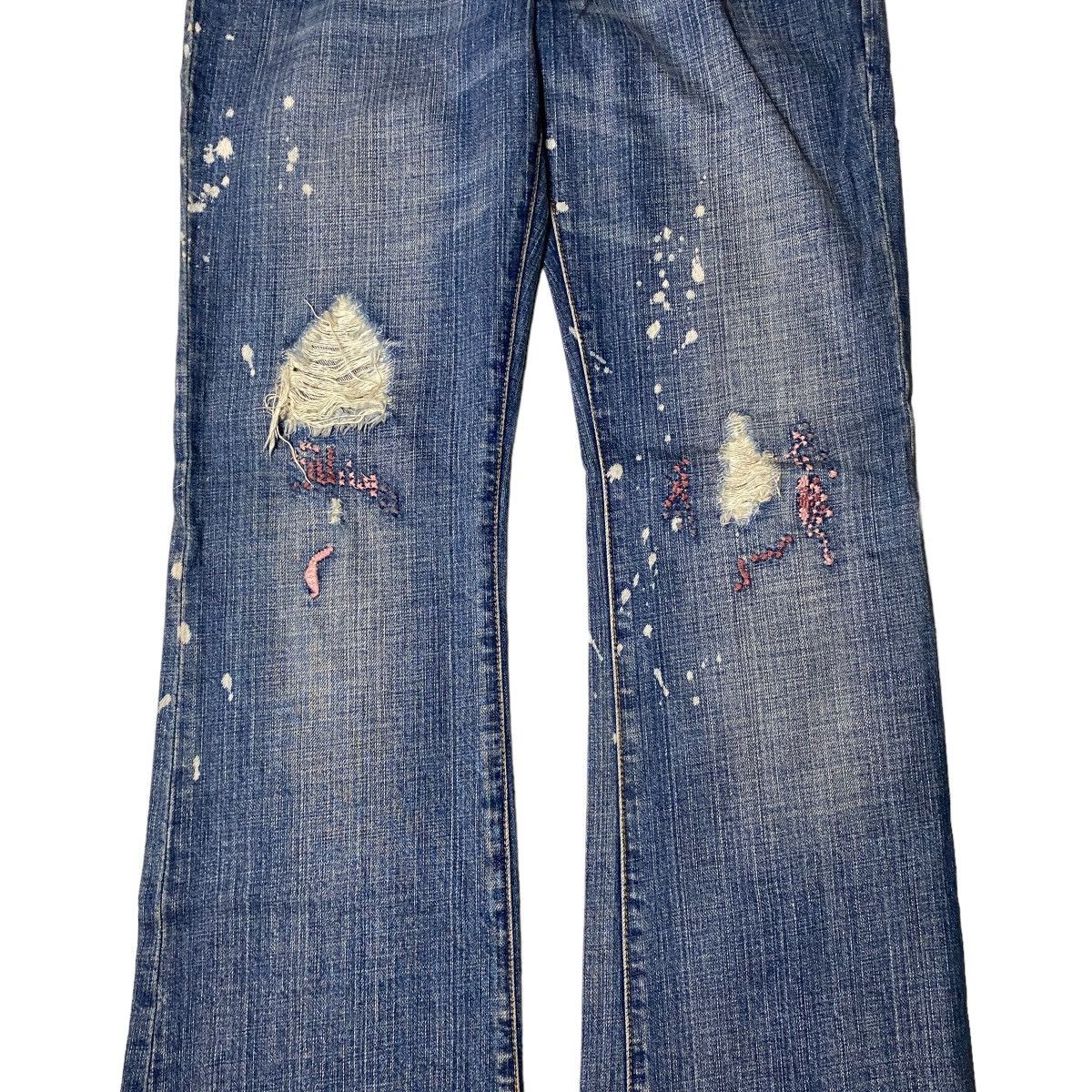If Six Was Nine 2000's Uproar Flared Splatter Bootcut Jeans Size US 31 - 7 Thumbnail