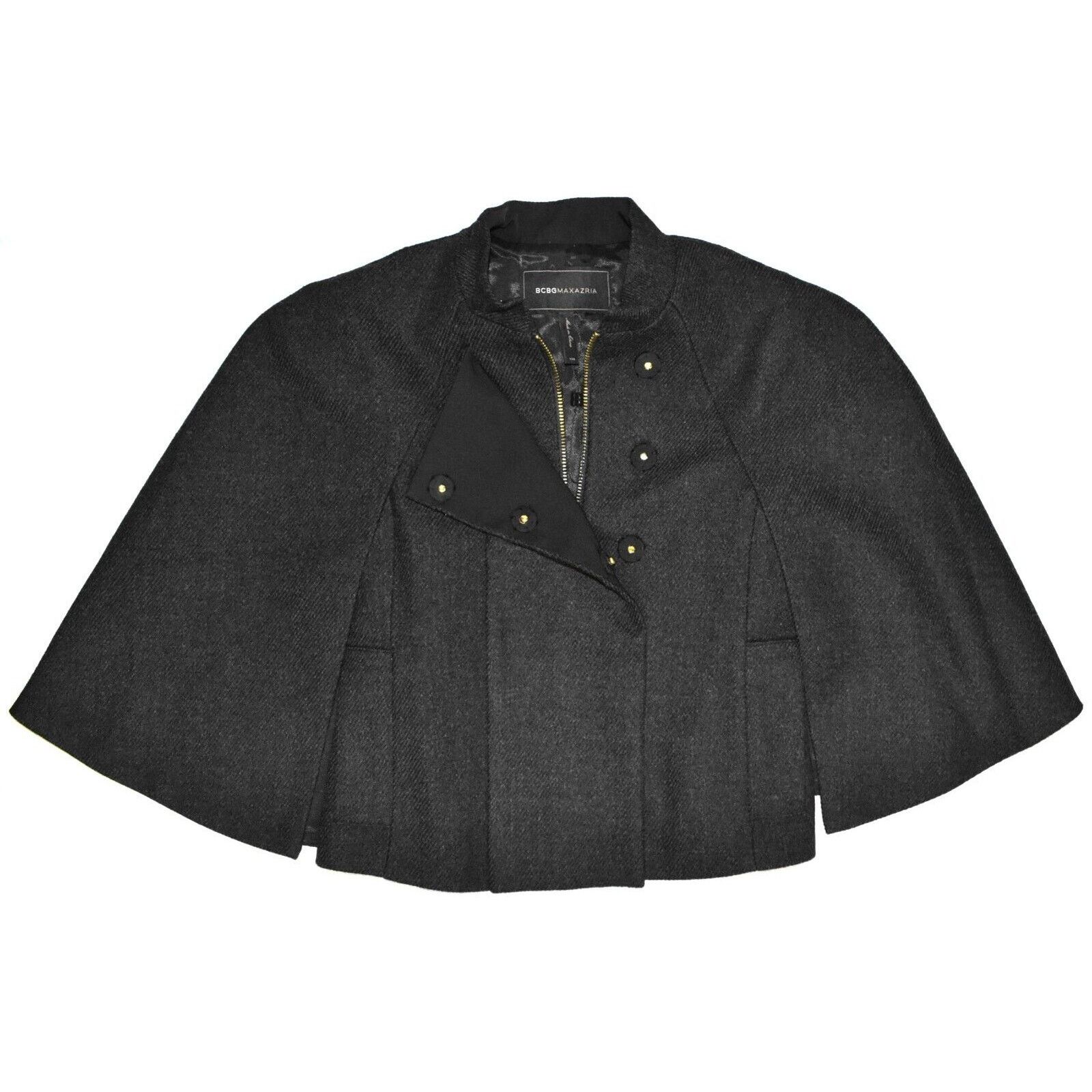 Bcbgmaxazria NEW BCBG MAXAZRIA Charcoal Wool Full Zip Cape Jacket Sz XXS Size XL / US 12-14 / IT 48-50 - 7 Thumbnail
