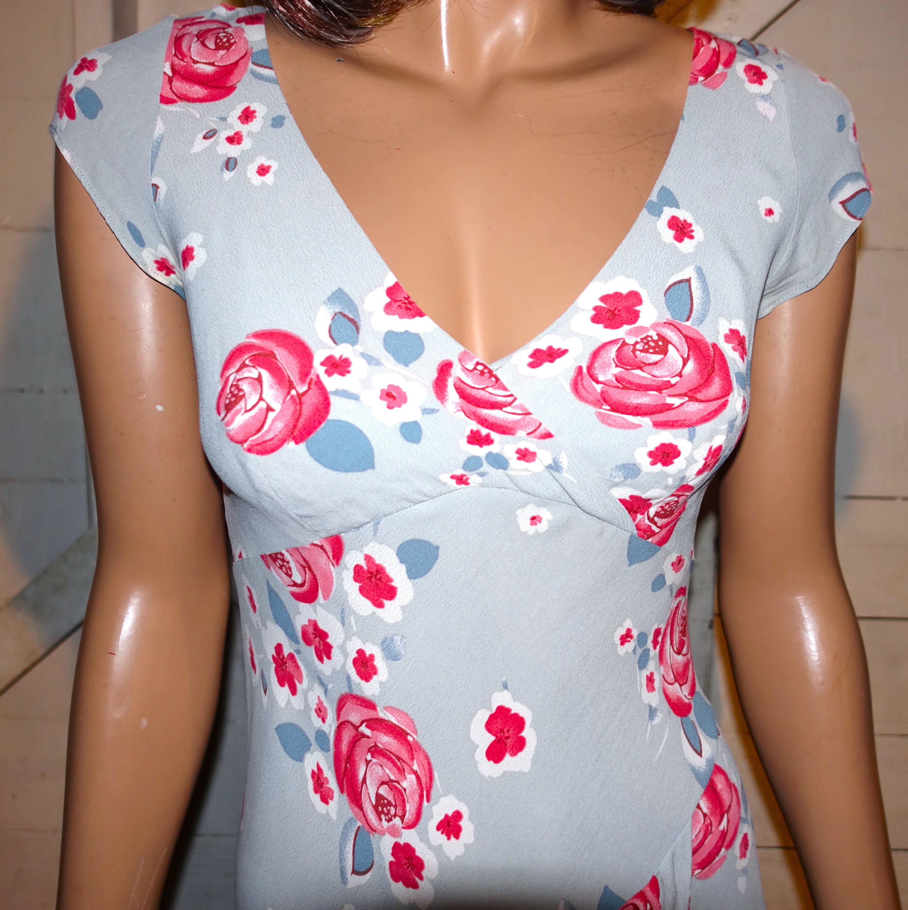 Other Veronique Manga-Bell Light Gray Floral Dress S Size S / US 4 / IT 40 - 2 Thumbnail