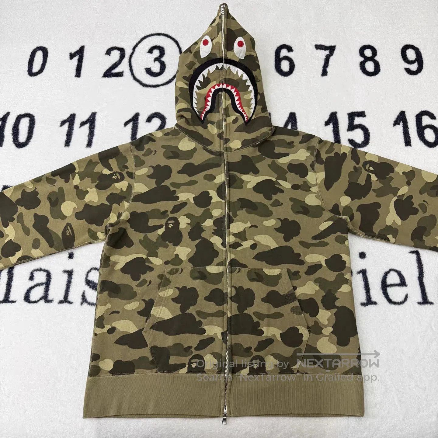 Bape Green Camo Shark Zip. Size US XL / EU 56 / 4 - 1 Thumbnail