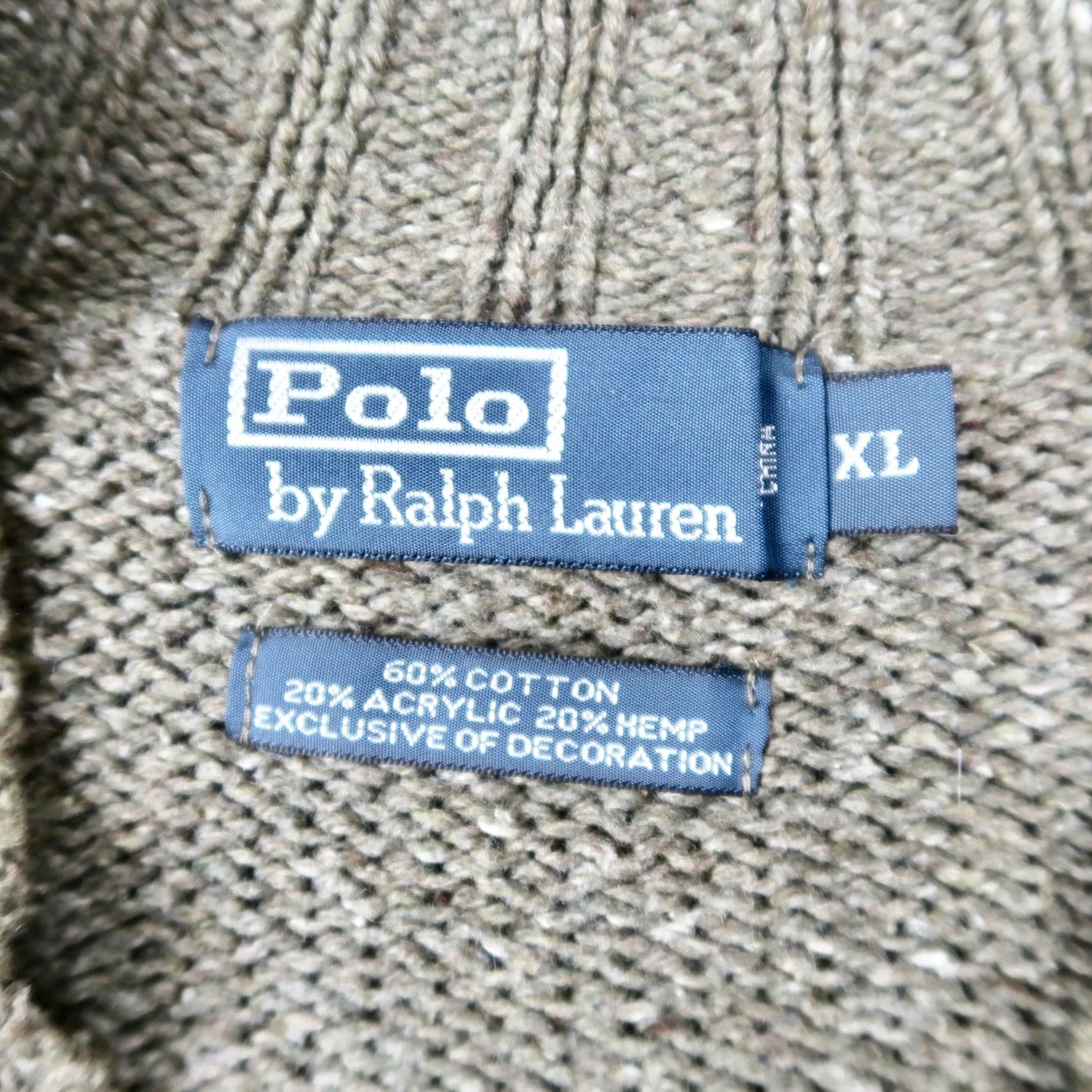 Polo Ralph Lauren Polo Ralph Lauren Sweater Olive Green XL V-Neck Long Sleeve Pullover Knit Cotton Hemp Elbow Patches Mens Size US XL / EU 56 / 4 - 5 Thumbnail