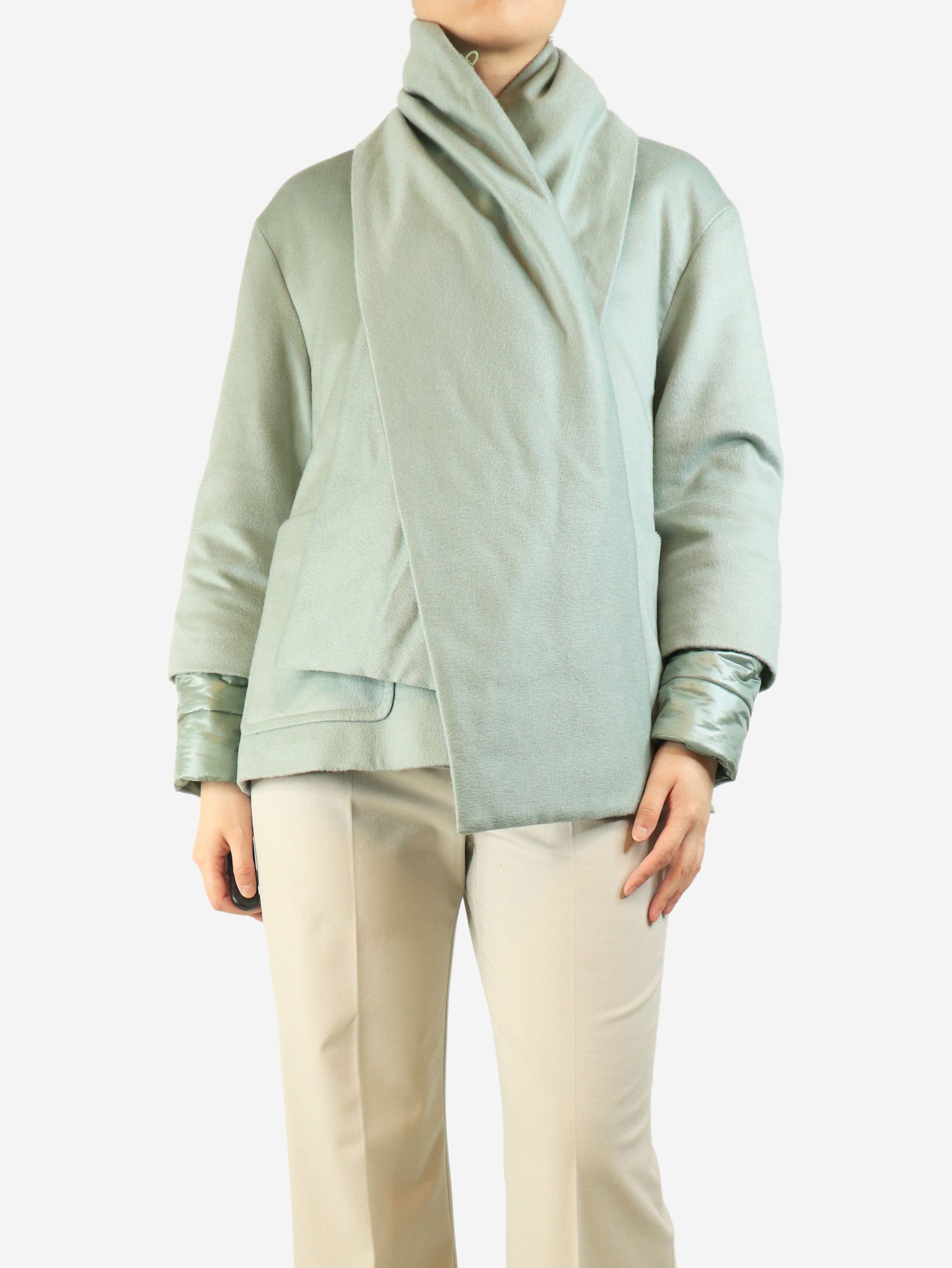 Herno Sage green cashmere puffer-lined jacket - UK 10 Size M / US 6-8 / IT 42-44 - 1 Thumbnail