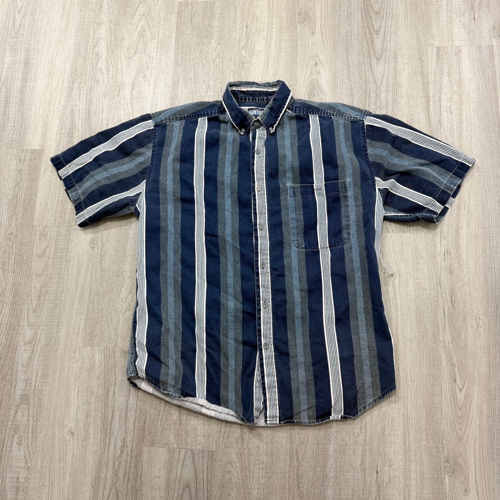 Vintage Vintage Santana Blue Short Sleeve Button Shirt Medium 90s Size US M / EU 48-50 / 2 - 1 Thumbnail