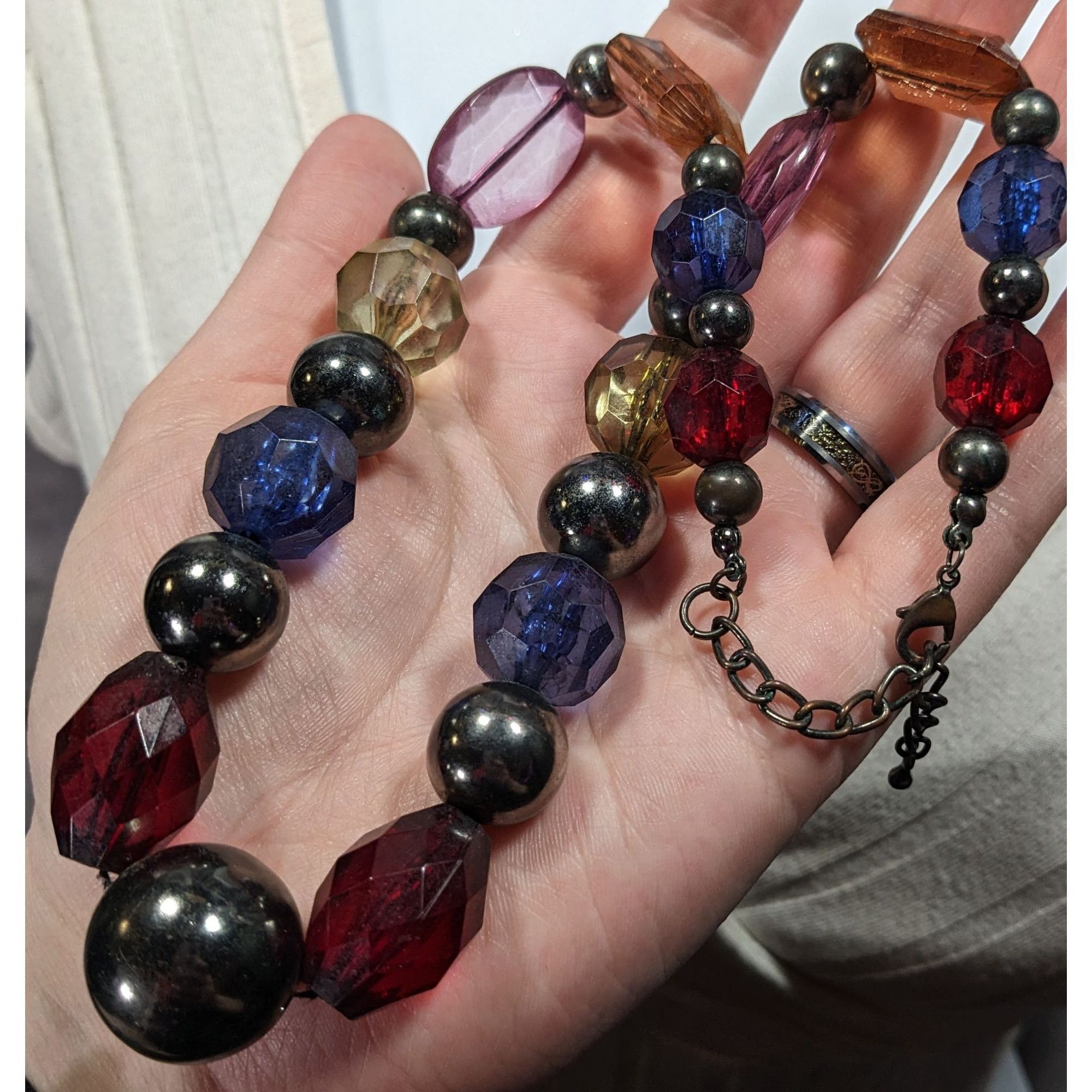 Other Vintage Chunky Rainbow Beaded Statement Necklace Size ONE SIZE - 3 Thumbnail