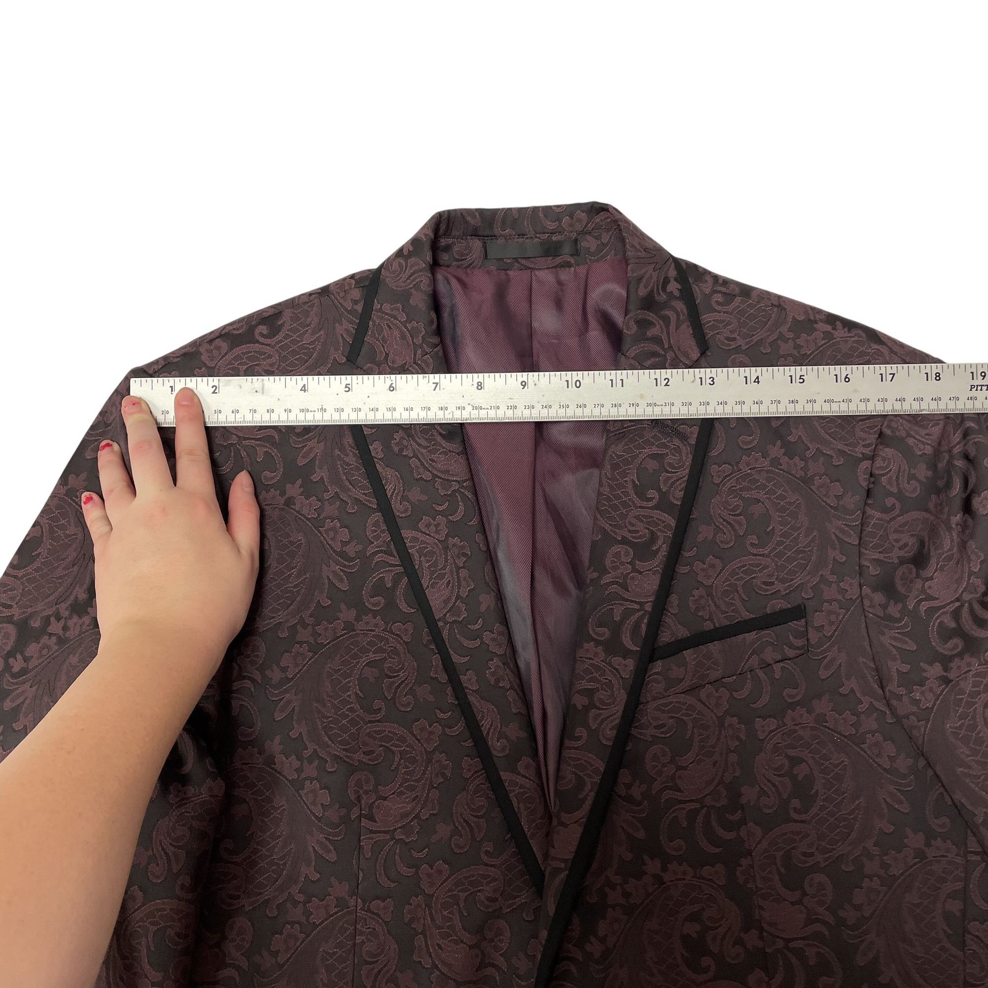Kenneth Cole Vtg 50’s Style ROCKABILLY Jacket Kenneth Cole PLUM Black Tux Size 38L - 9 Thumbnail