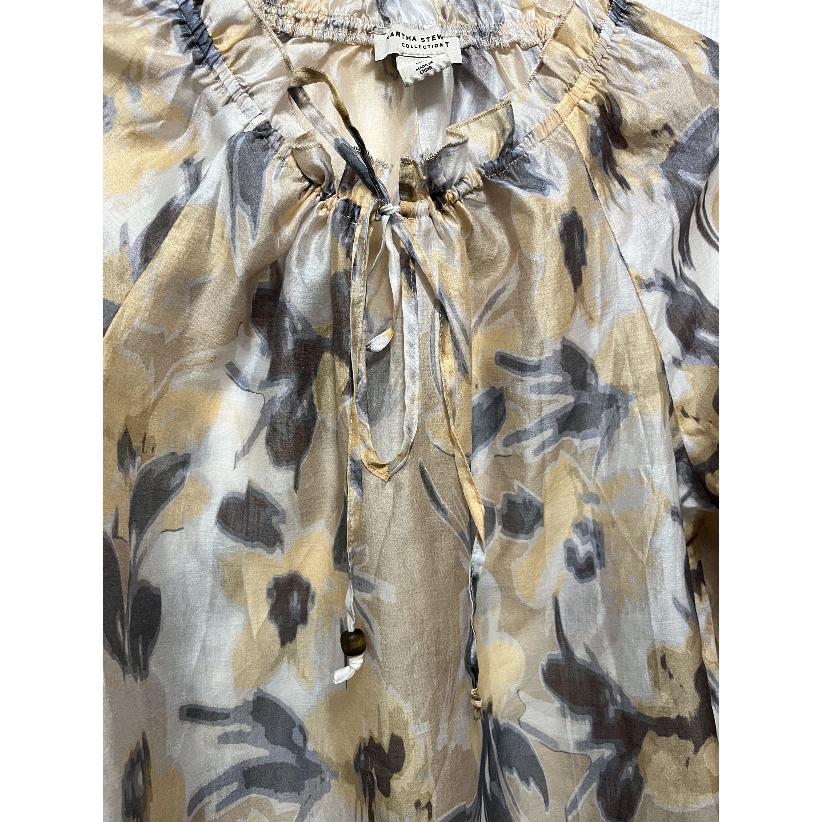 Other Martha Stewart Abstract Floral Sheer Blouse Top Womens Size Size S / US 4 / IT 40 - 2 Thumbnail