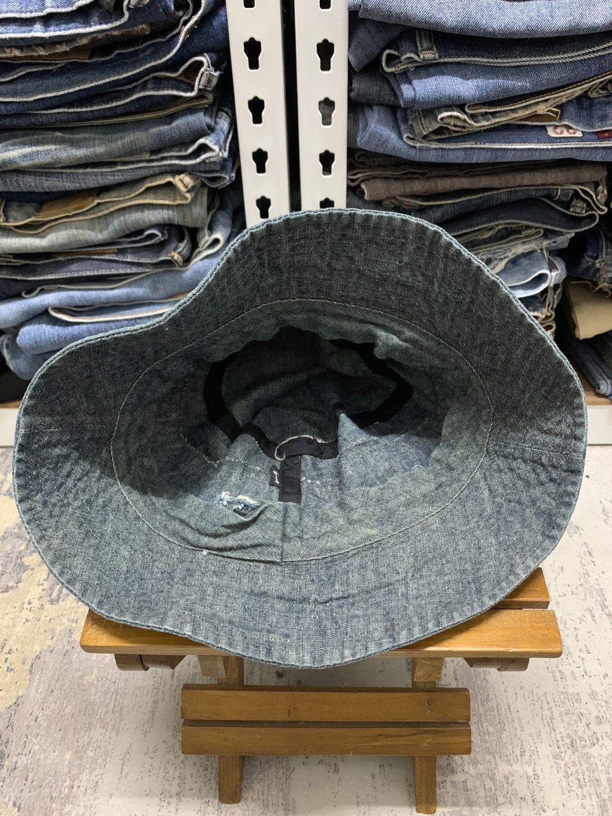 gomme Gomme Distressed Denime Bucket Hat Inspired Kapital Size ONE SIZE - 7 Thumbnail