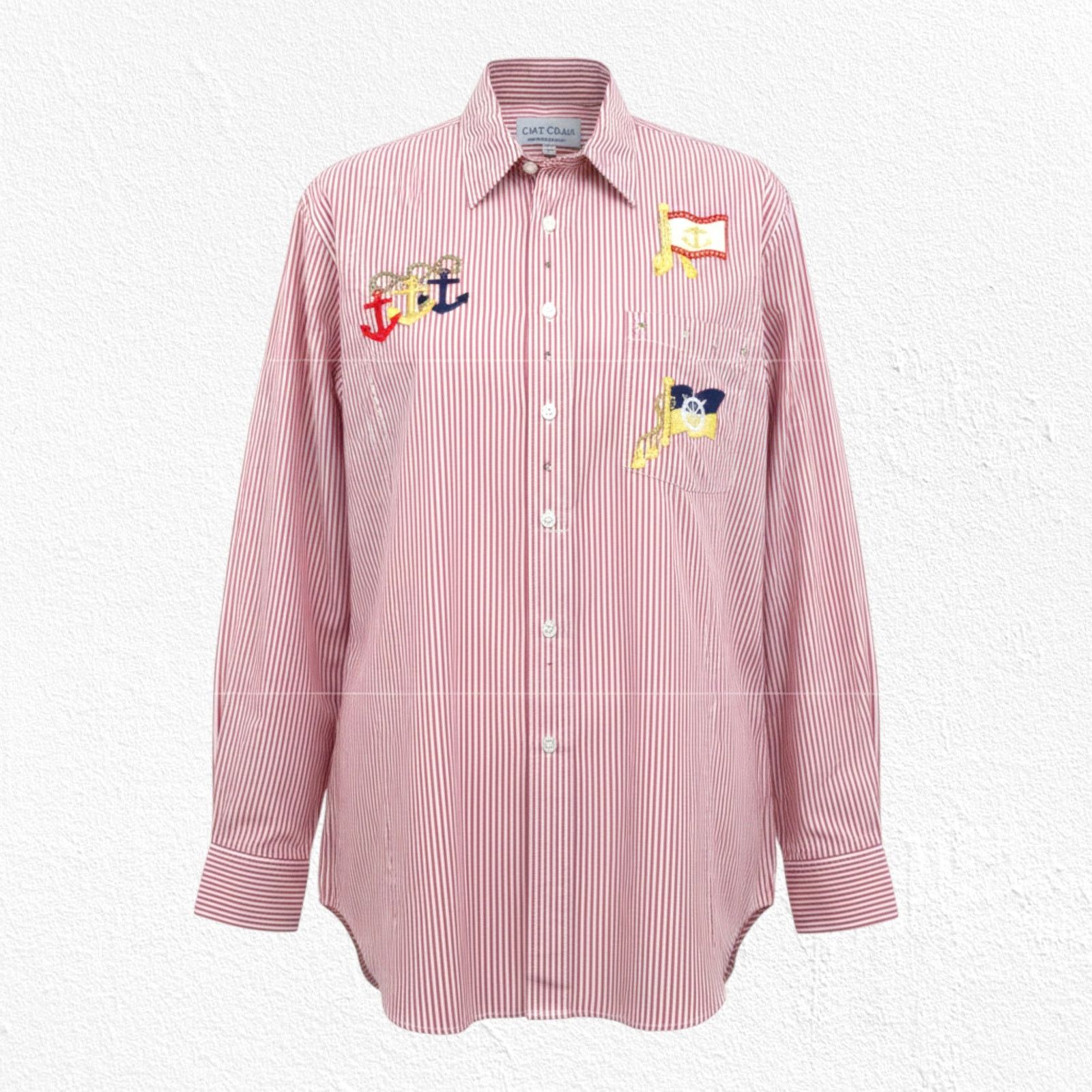Other Y2K Las Olas Red Striped Nautical Button Down Shirt Size Med Size M / US 6-8 / IT 42-44 - 1 Thumbnail