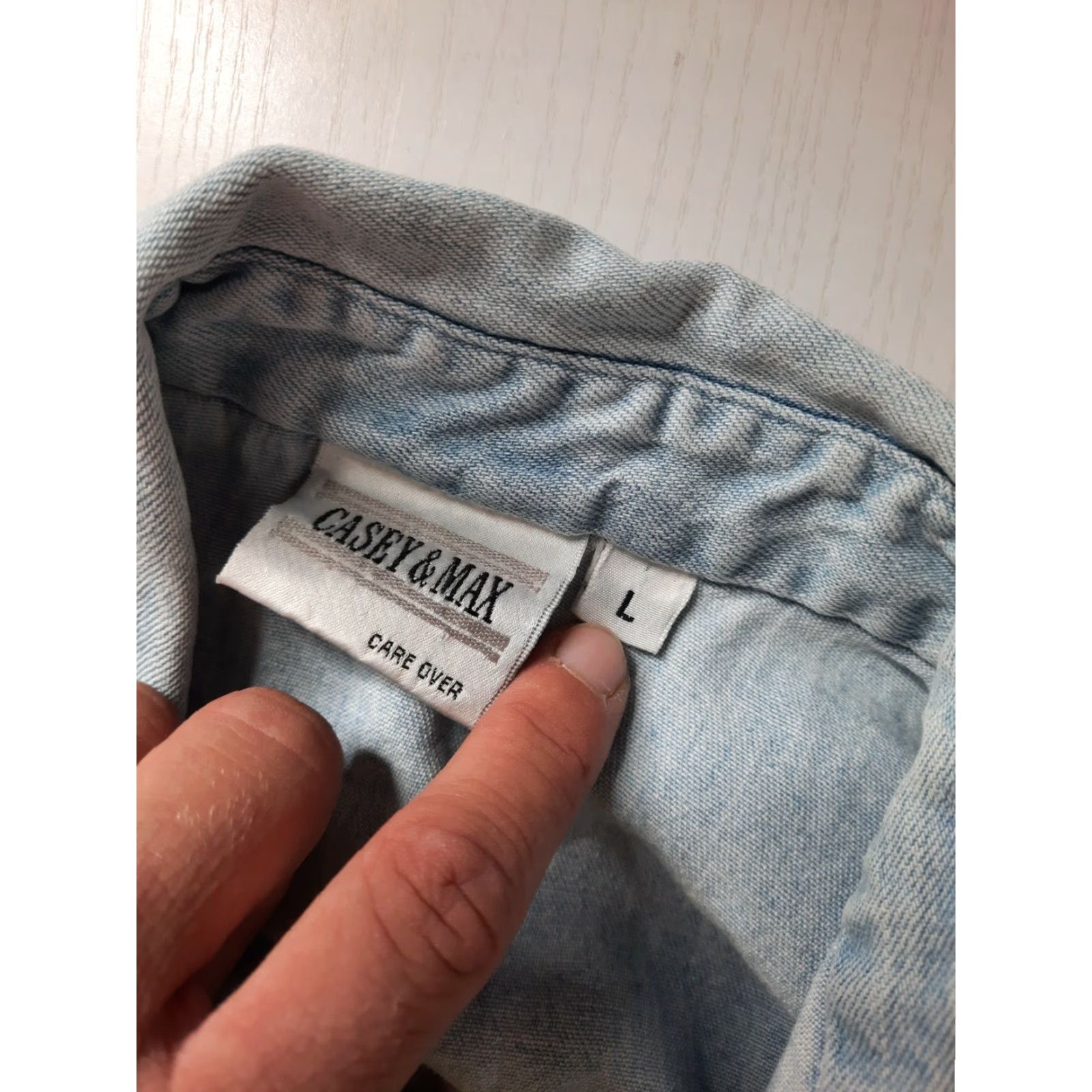 Denime VINTAGE L2S 1990s Oversized Denim Embroidered Floral Grunge Shirt Top Large USA Mens Womens Boys Girls Size L / US 10 / IT 46 - 4 Thumbnail