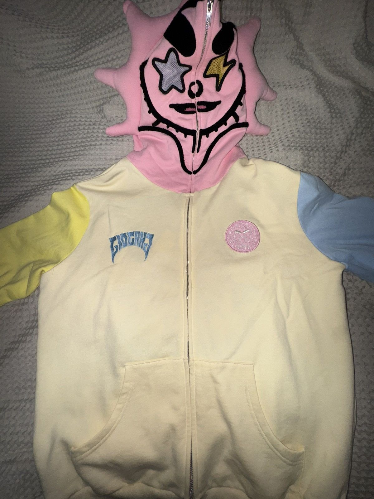 Glo Gang P Glo Man Zip Hoodie (Pastel Yellow/Pink/Blue) Size US XL / EU 56 / 4 - 3 Thumbnail