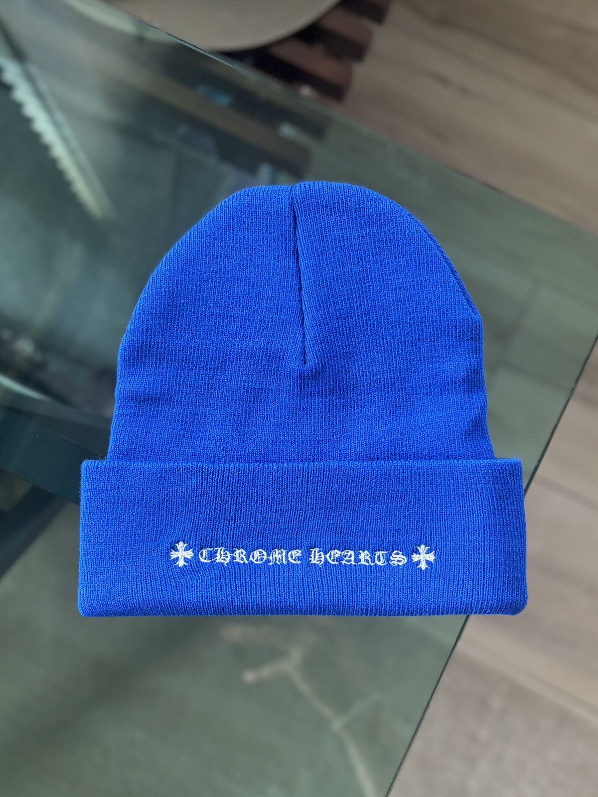 Chrome Hearts NEW | CHROME HEARTS | BLUE CH LOGO BEANIE Size ONE SIZE - 2 Thumbnail