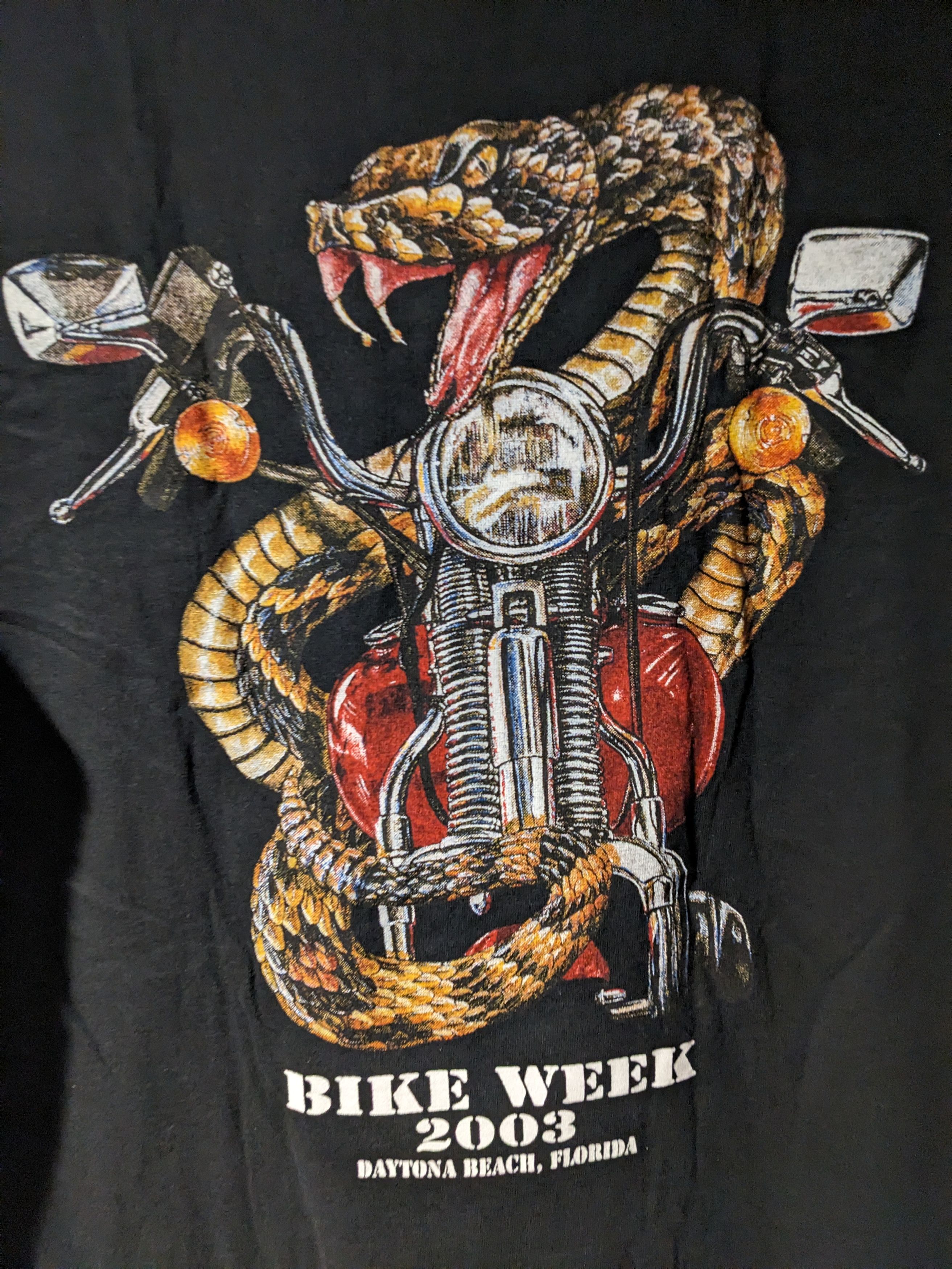 Harley Davidson × Vintage Vintage 2003 Bike Week Snake Motorcycle Daytona T-Shirt Size US M / EU 48-50 / 2 - 2 Thumbnail