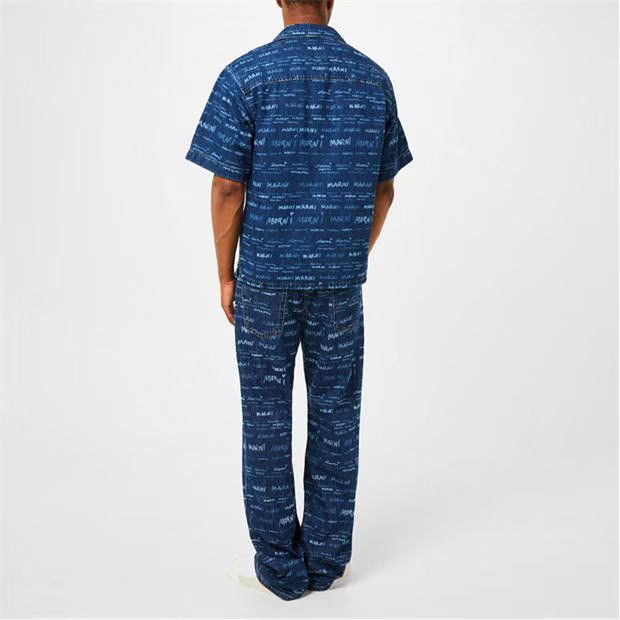 o1g2r1mq0524 Logo Denim Shirts in Blue