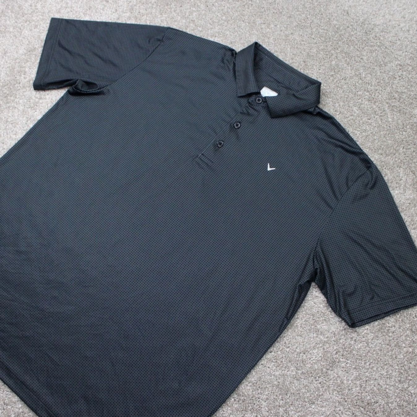 Callaway Callaway Opti-Dri Polo Shirt Mens XL Black/Gray Geometric S/S Pullover Golf Size US XL / EU 56 / 4 - 3 Thumbnail