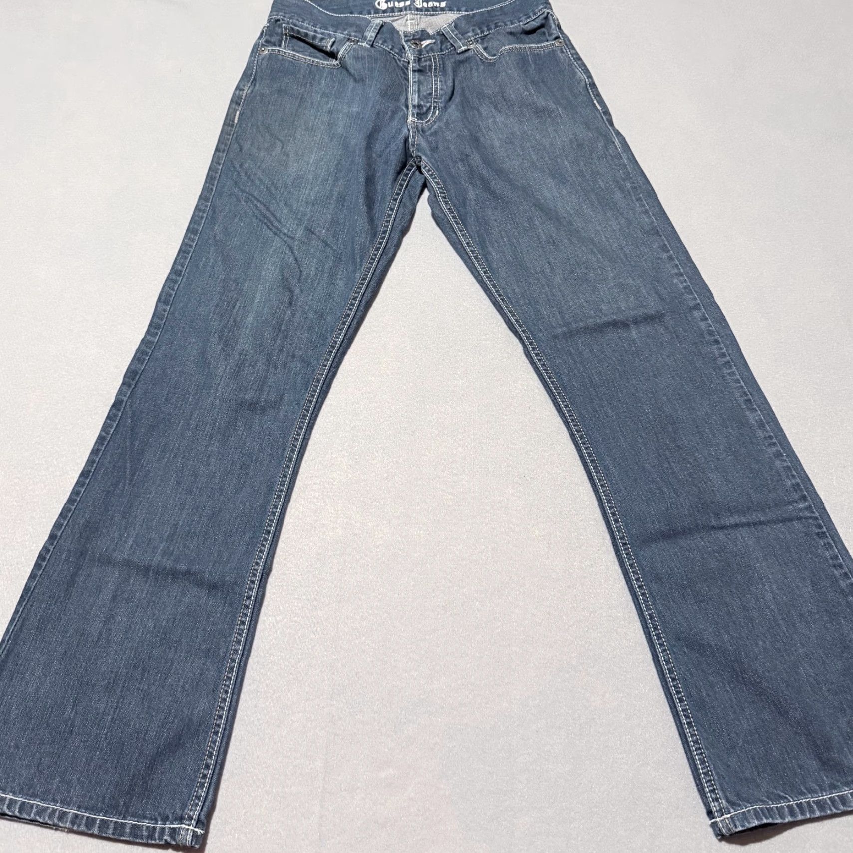 Guess Guess Jeans Jeans Blue Women Mid Rise 32 Dark Wash 5-Pocket Denim Zip Fly Vintage Size 24" / US 00 / IT 34 - 3 Thumbnail