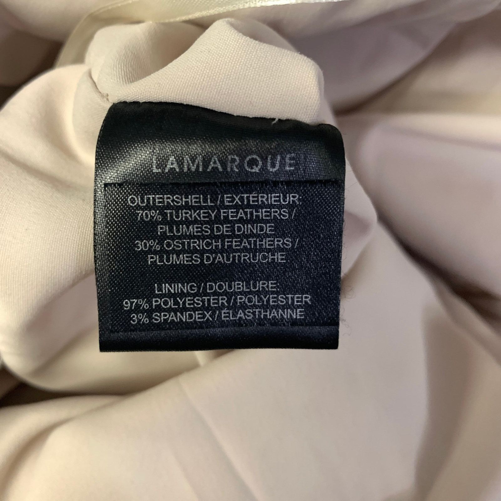 LAMARQUE LAMARQUE Size L Tan Champagne Feathers Cocktail Dress Size L / US 10 / IT 46 - 6 Thumbnail