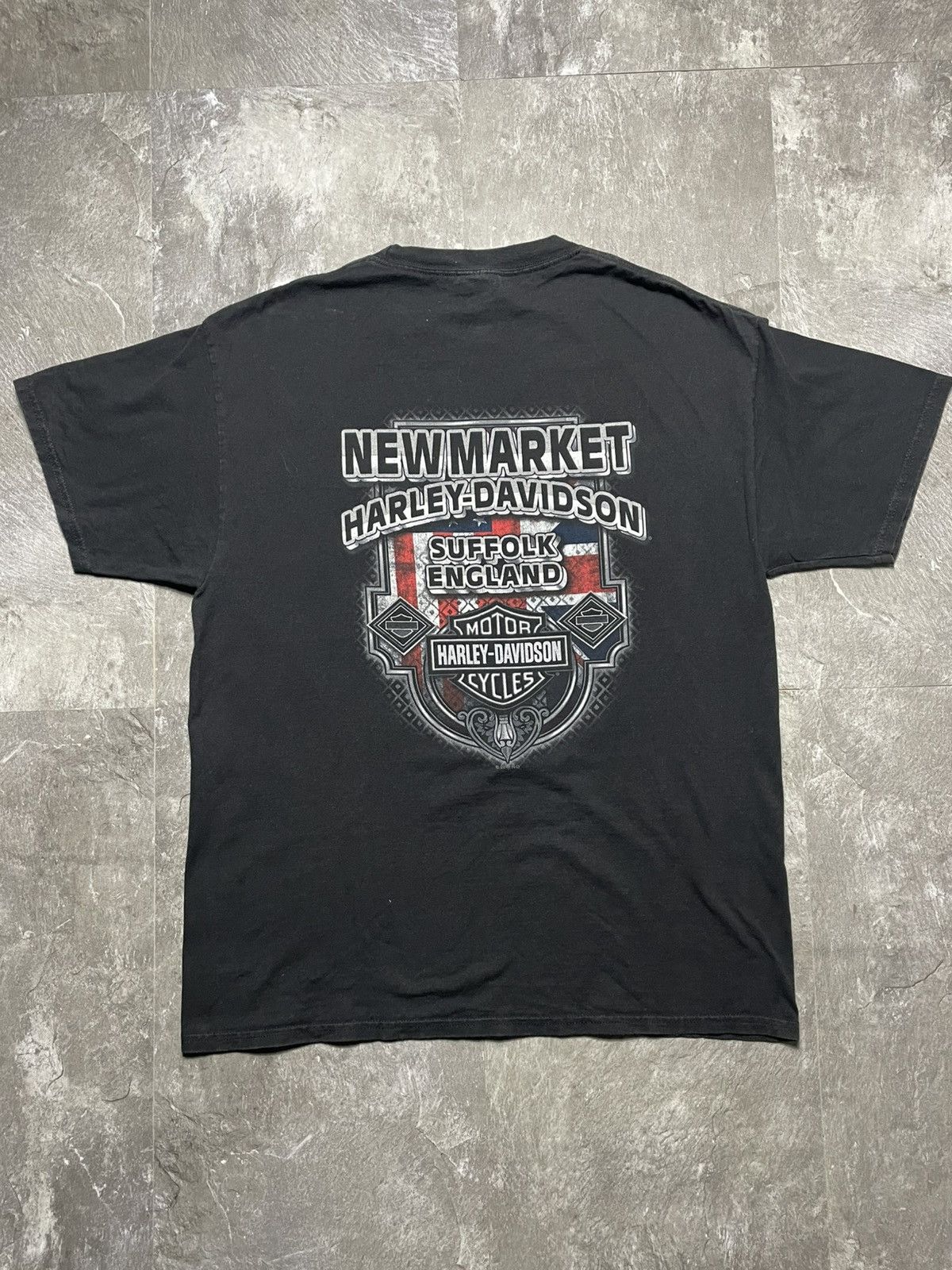 Harley Davidson Vintage Harley Davidson Live Hard Ride Fast Suffolk England Size US L / EU 52-54 / 3 - 4 Thumbnail