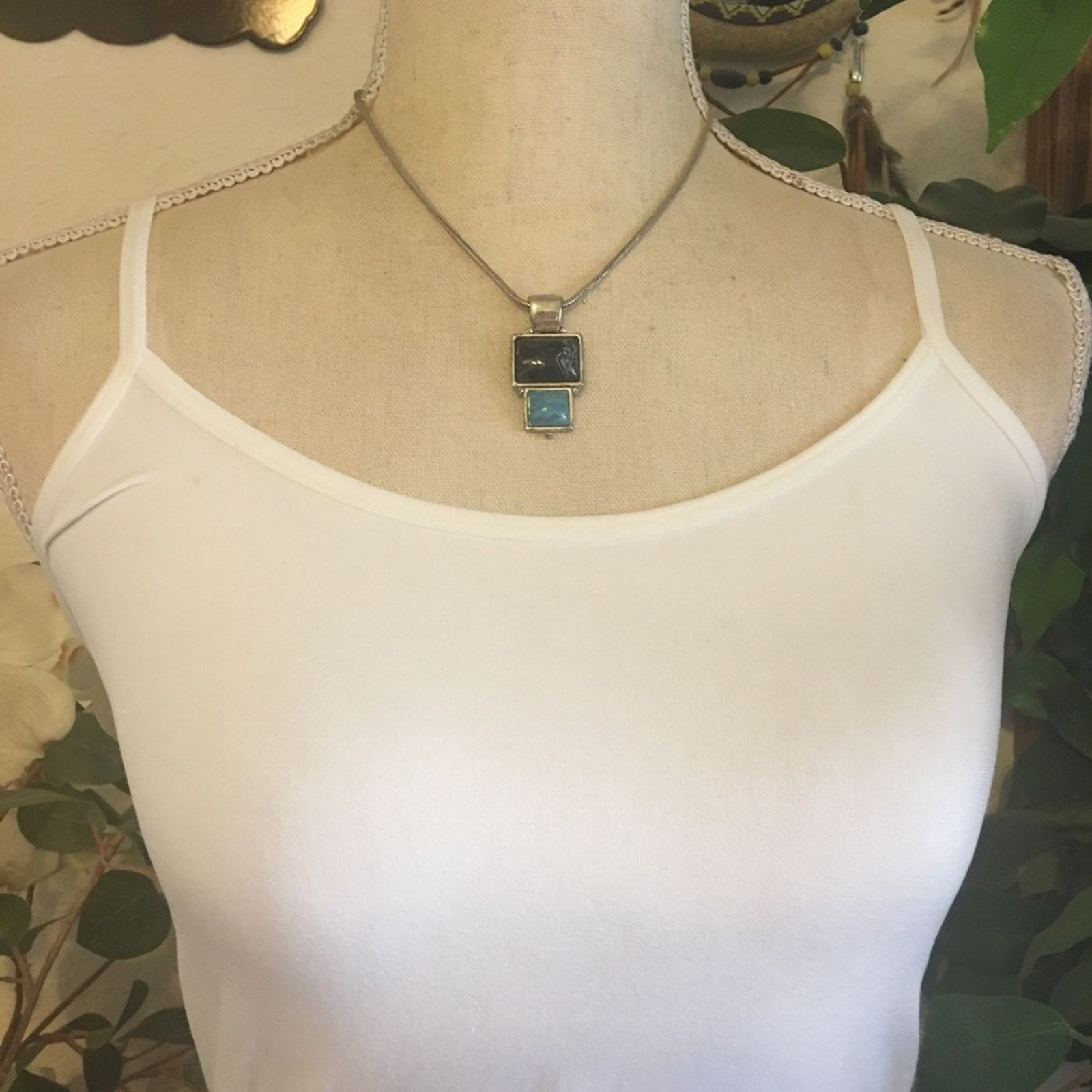 Vintage Vintage 80s Roman marble stone pendant on chain Size ONE SIZE - 3 Thumbnail