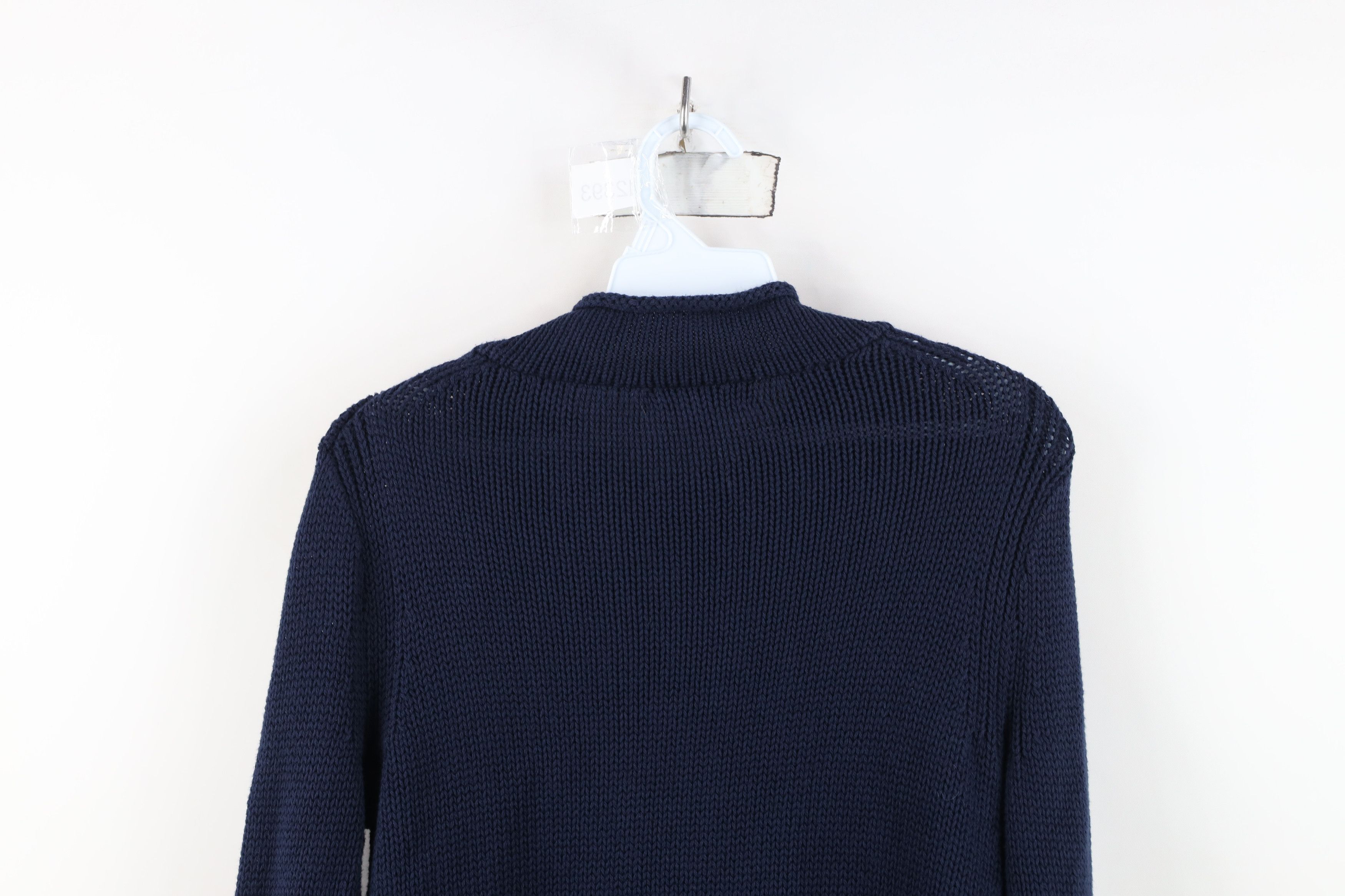 J.Crew Vintage J Crew Baggy Marled Knit Sweater Navy Blue Cotton Size S / US 4 / IT 40 - 11 Thumbnail